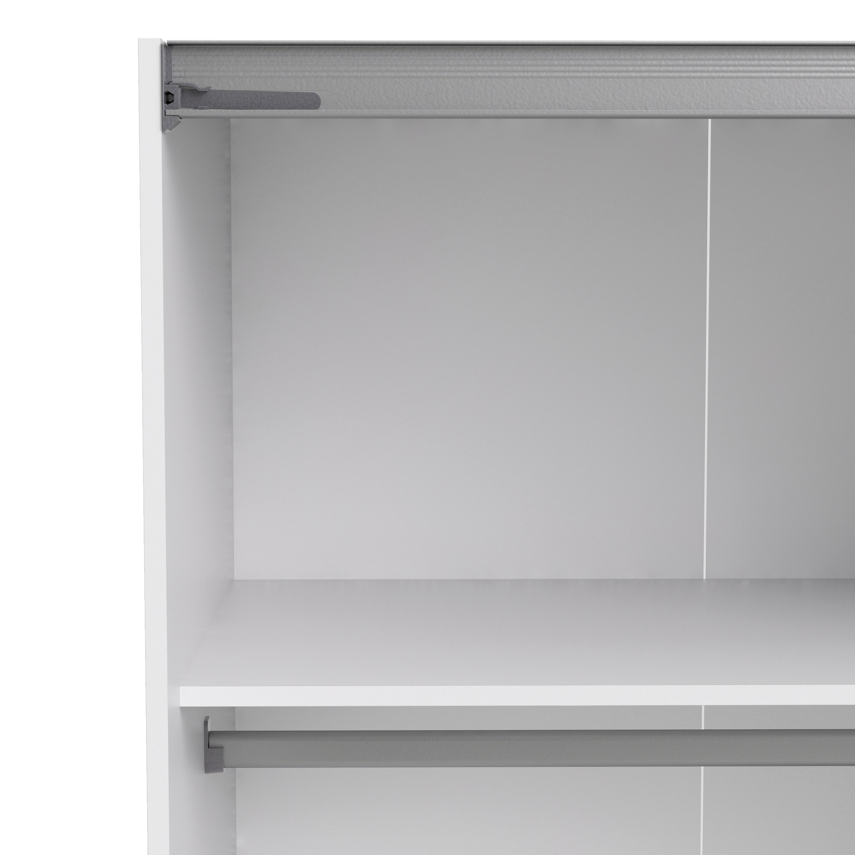 N/A Verona Sliding Wardrobe 180cm in White with White Doors with 5 Shelves