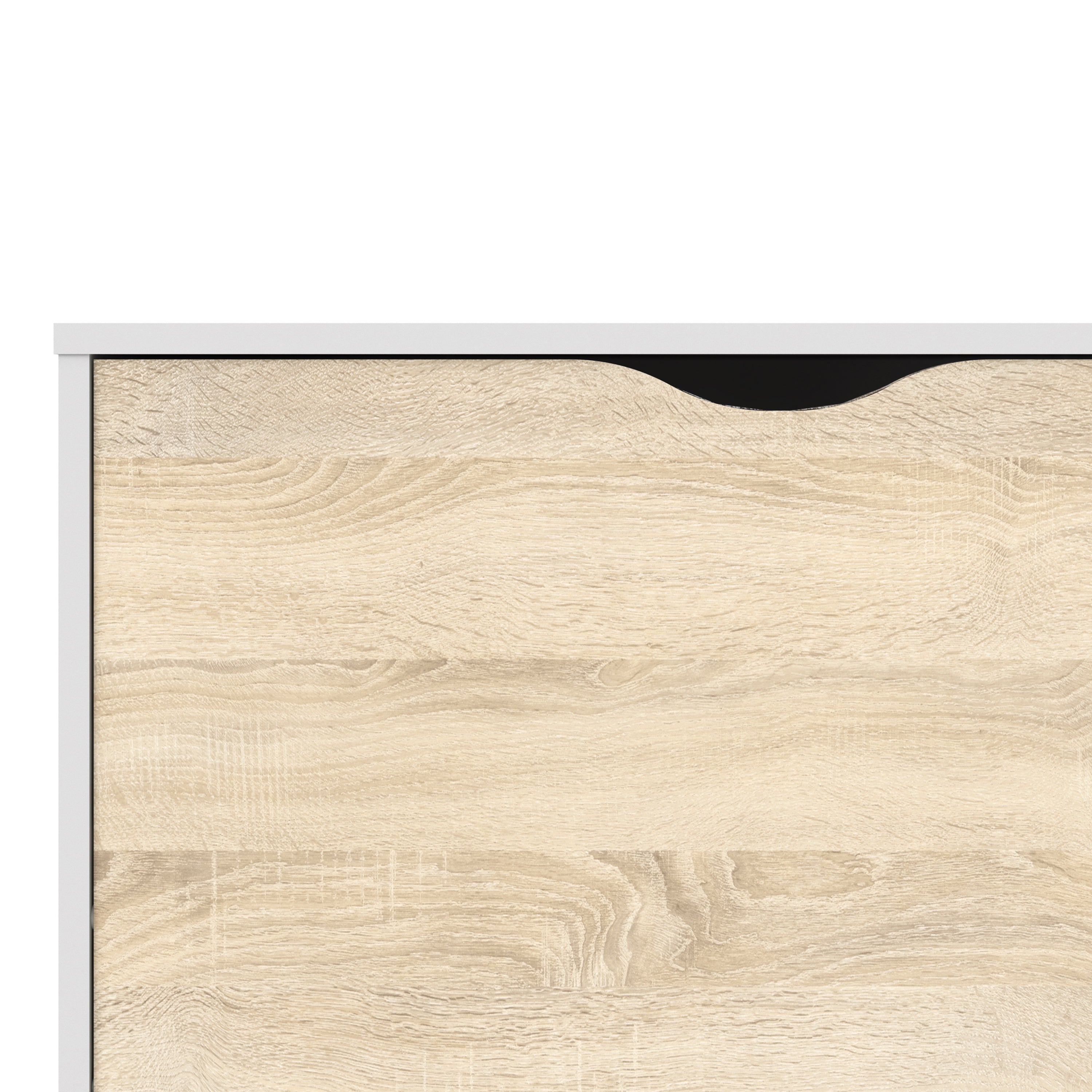 Oslo Shoe Cabinet 3 Drawers in White and Oak – FTG, view 6