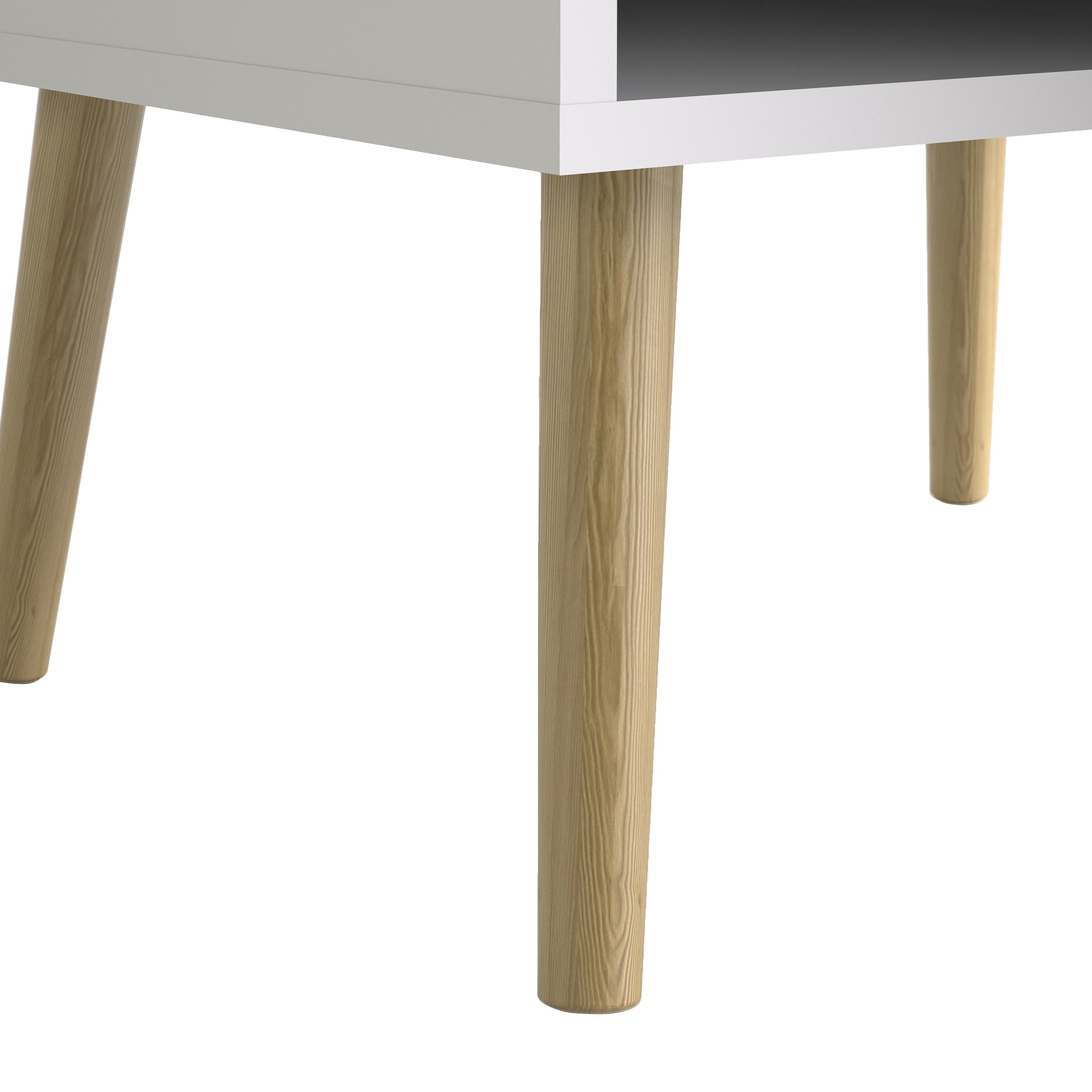 Oslo Shoe Cabinet 3 Drawers in White and Oak – FTG, view 8