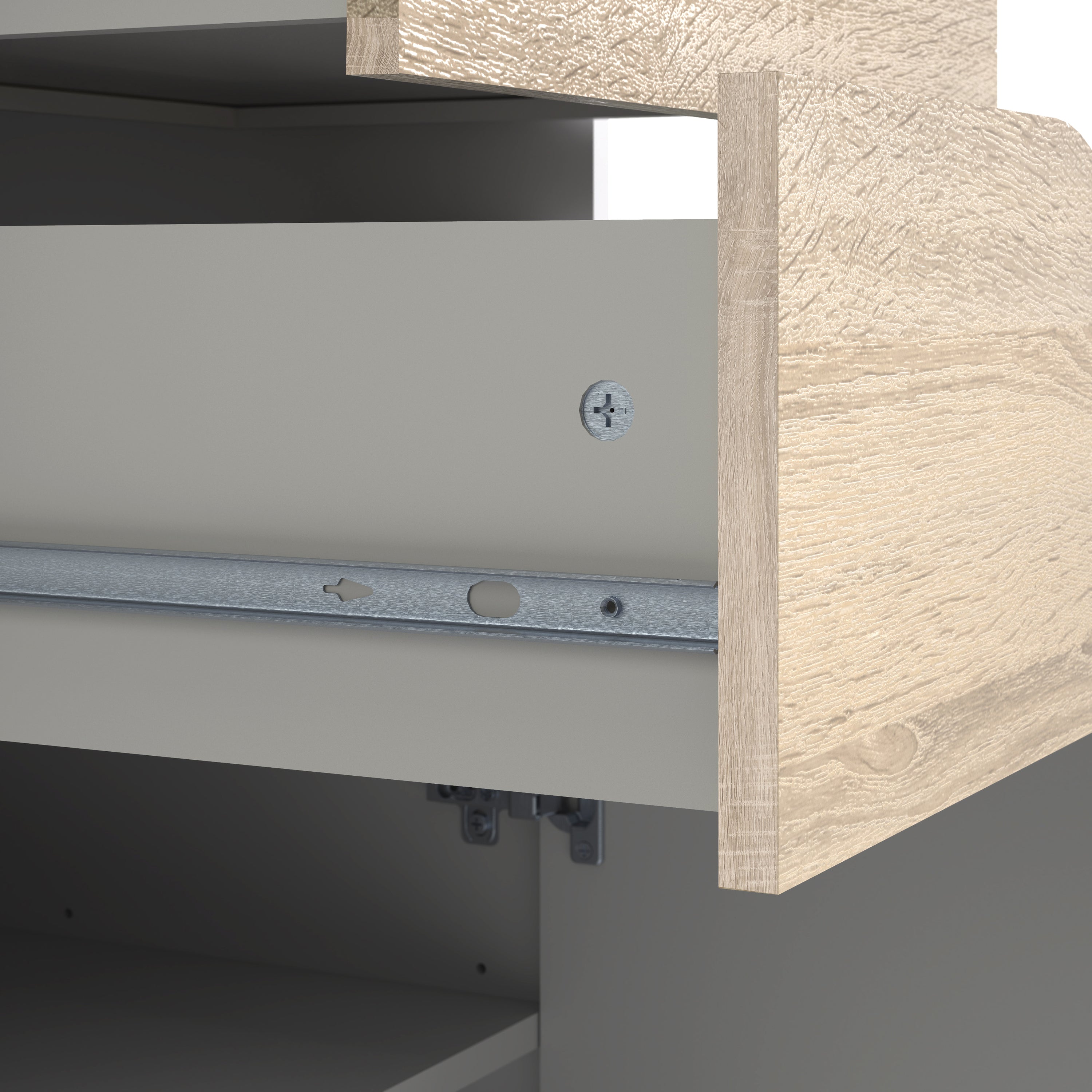 Oslo Sideboard Large 3 Drawers 2 Doors in White and Oak – FTG, view 6