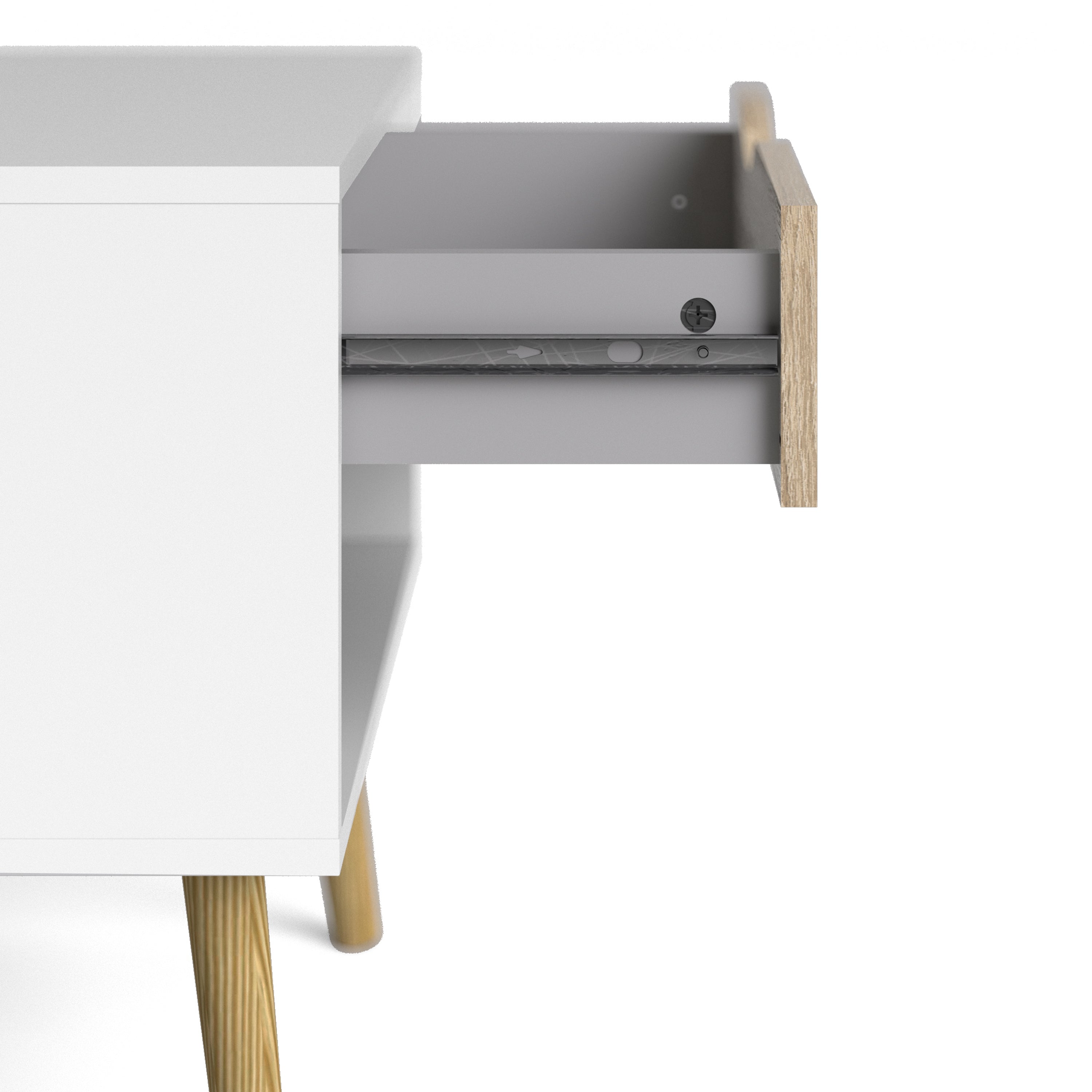 Oslo Bedside 1 Drawer in White and Oak (Package of 2.) – FTG, view 11