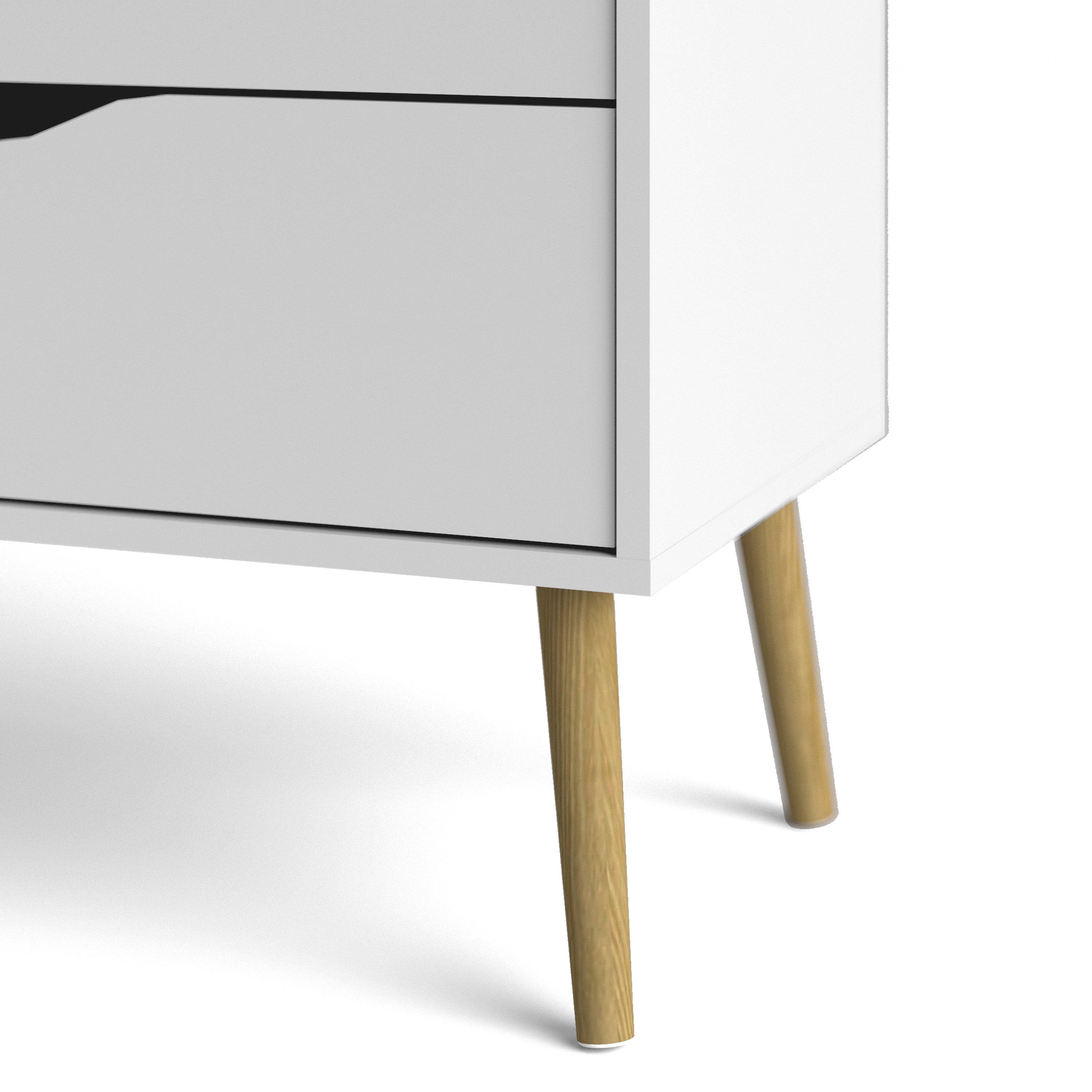 Oslo Chest of 4 Drawers in White and Oak – FTG, view 9
