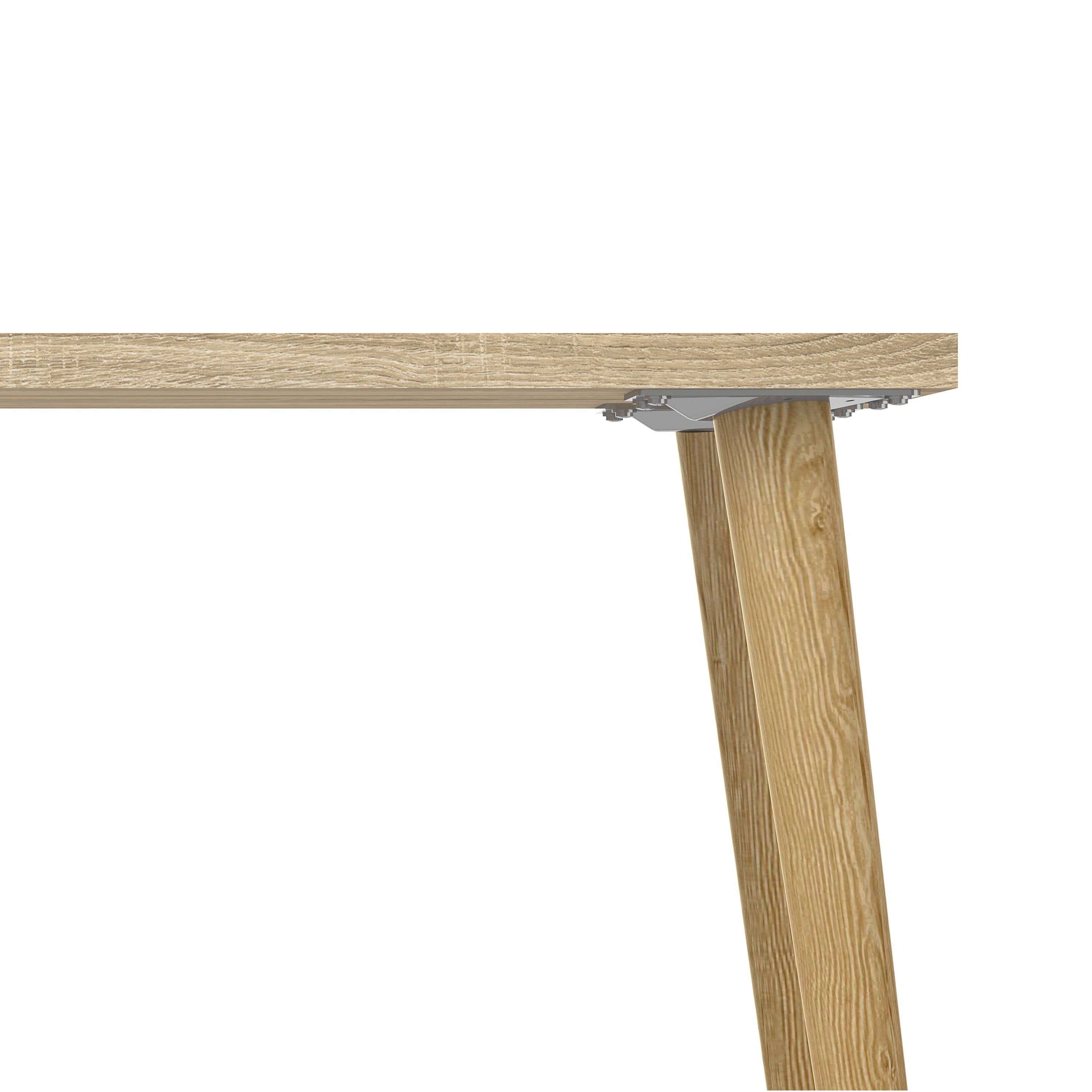Oslo Desk 2 Drawer in White and Oak – FTG, view 8