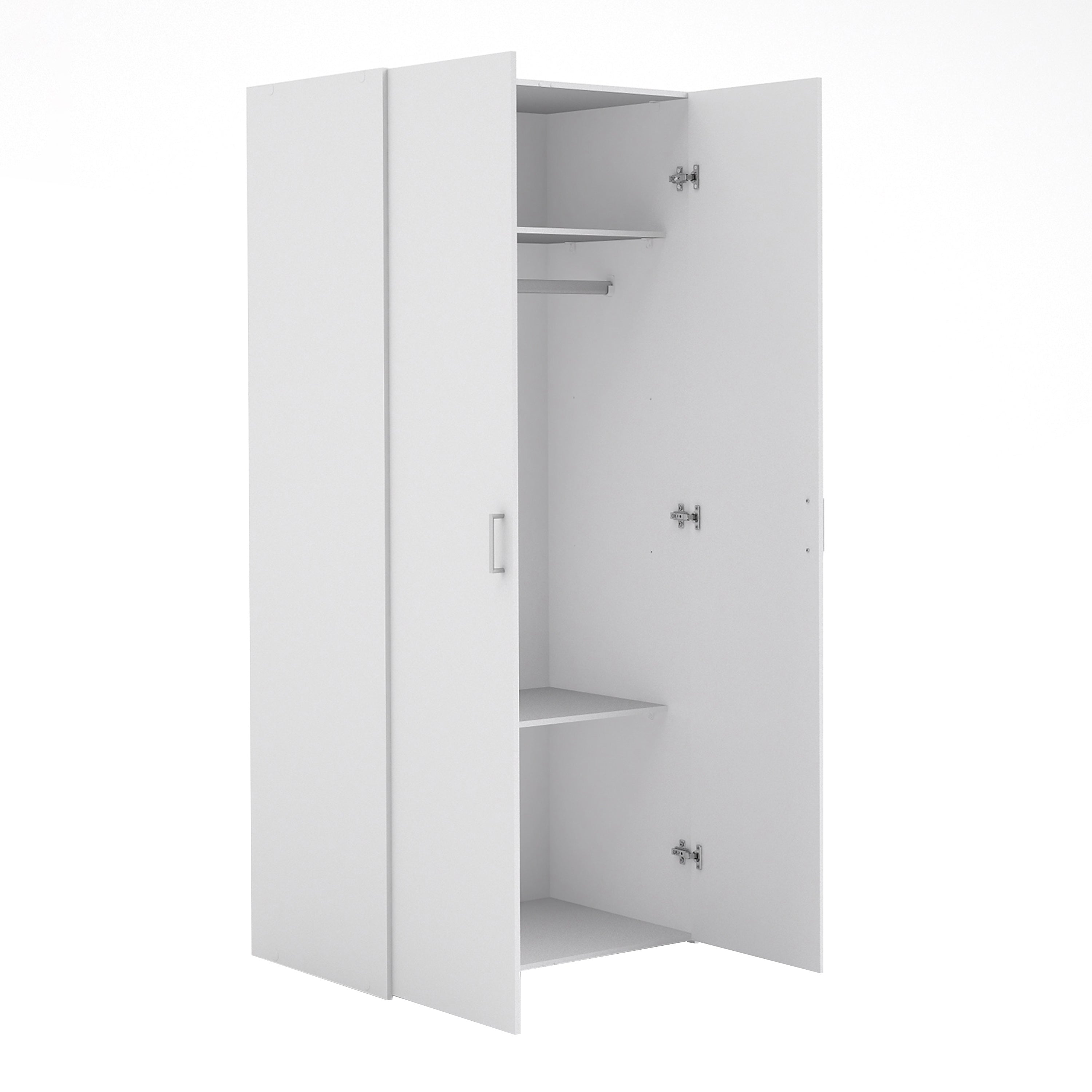 Space Package - Bedside 1 Drawer + Chest of 3 Drawers + Wardrobe with 2 Doors in White – FTG, view 11
