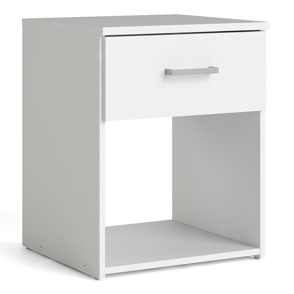 Space Package - Bedside 1 Drawer + Chest of 3 Drawers + Wardrobe with 2 Doors in White – FTG, view 2