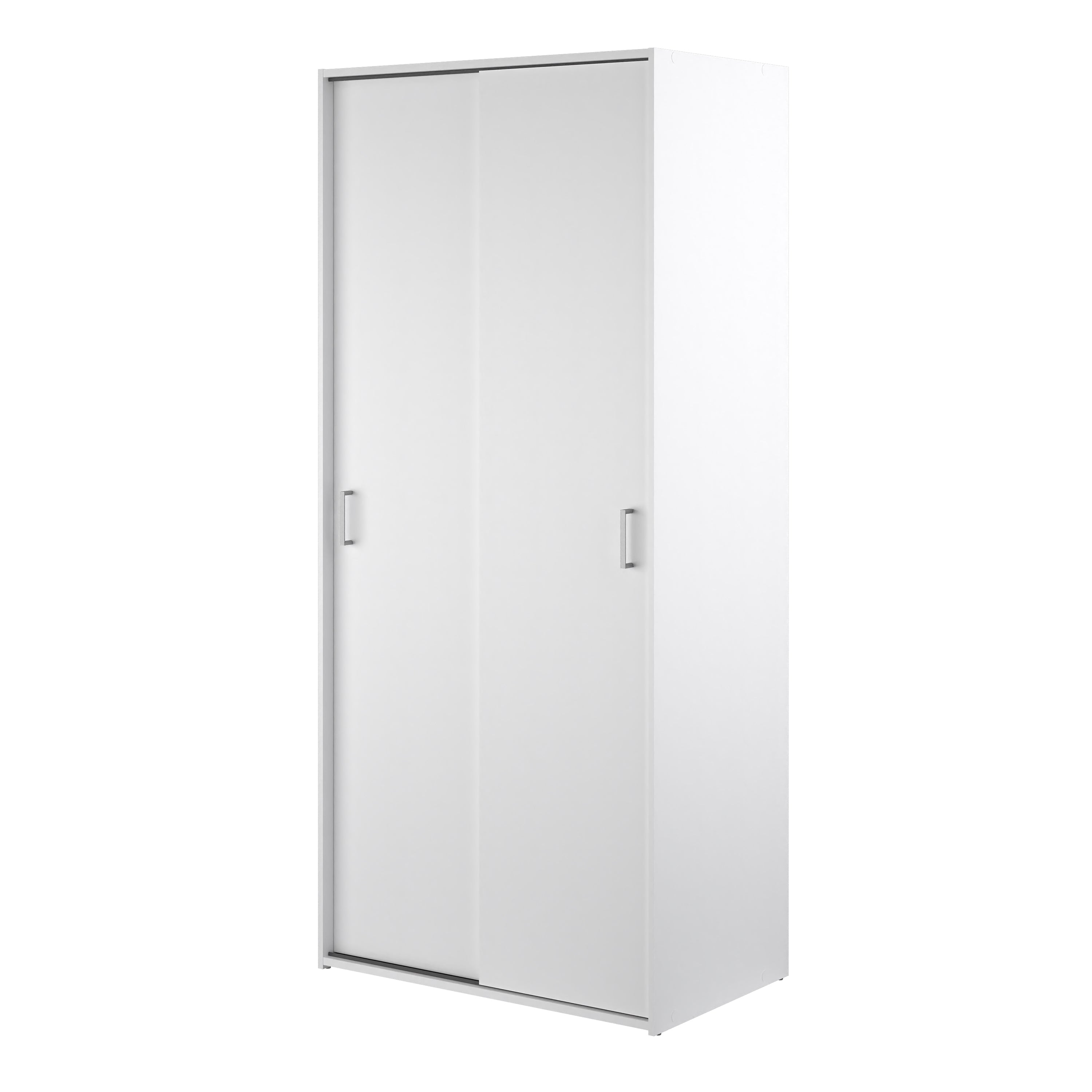 Space Wardrobe 2 Sliding Doors in White 1750 – FTG, view 3