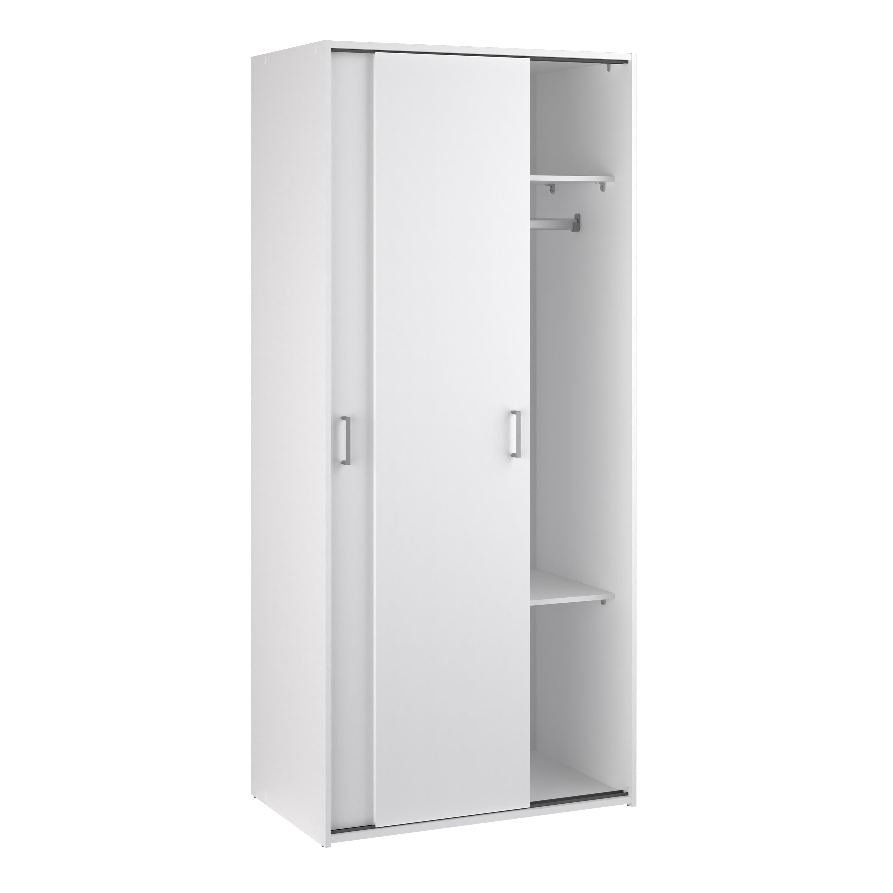 Space Wardrobe 2 Sliding Doors in White 1750 – FTG, view 5