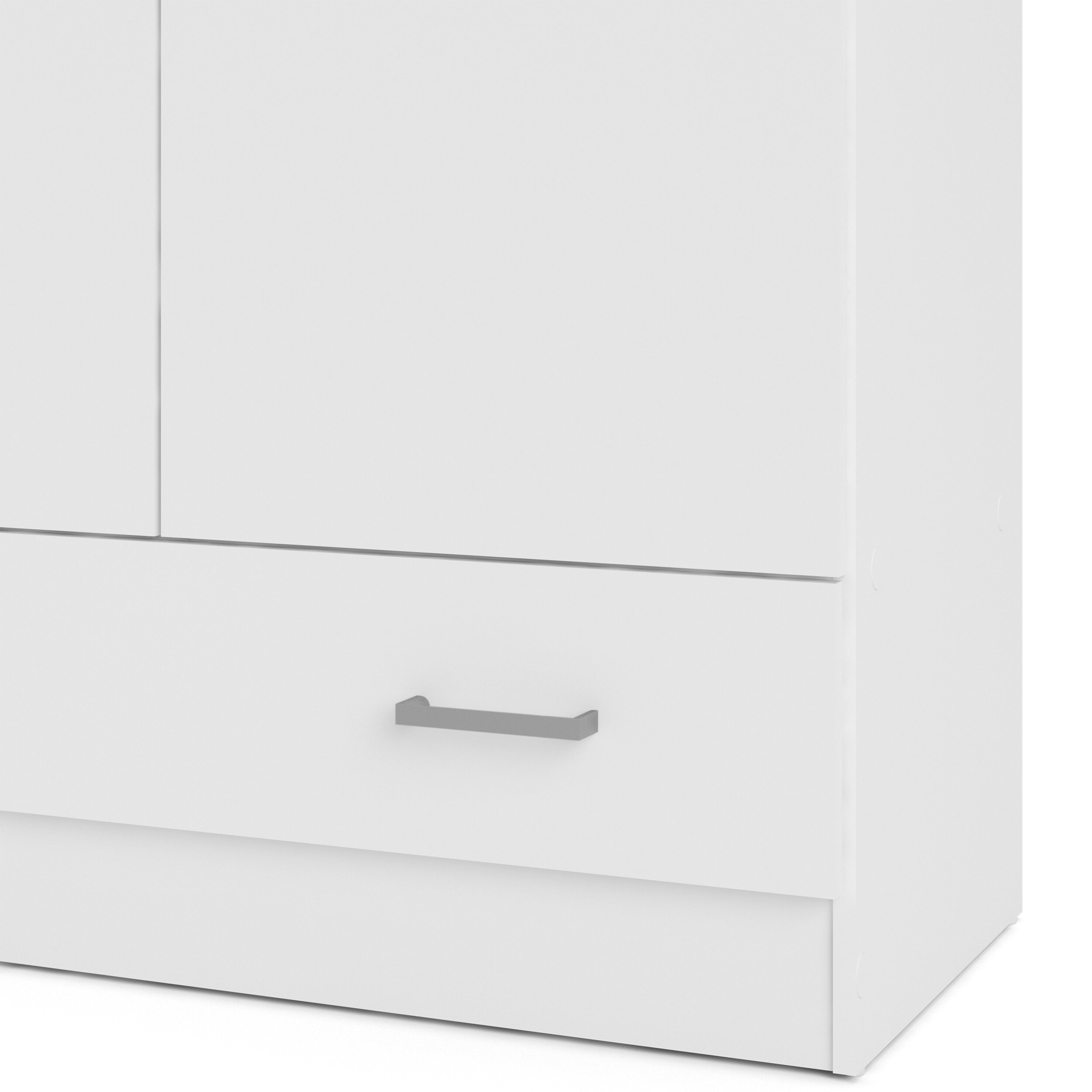 Space Wardrobe with 2 Doors + 1 Drawer in White 1750 – FTG, view 10