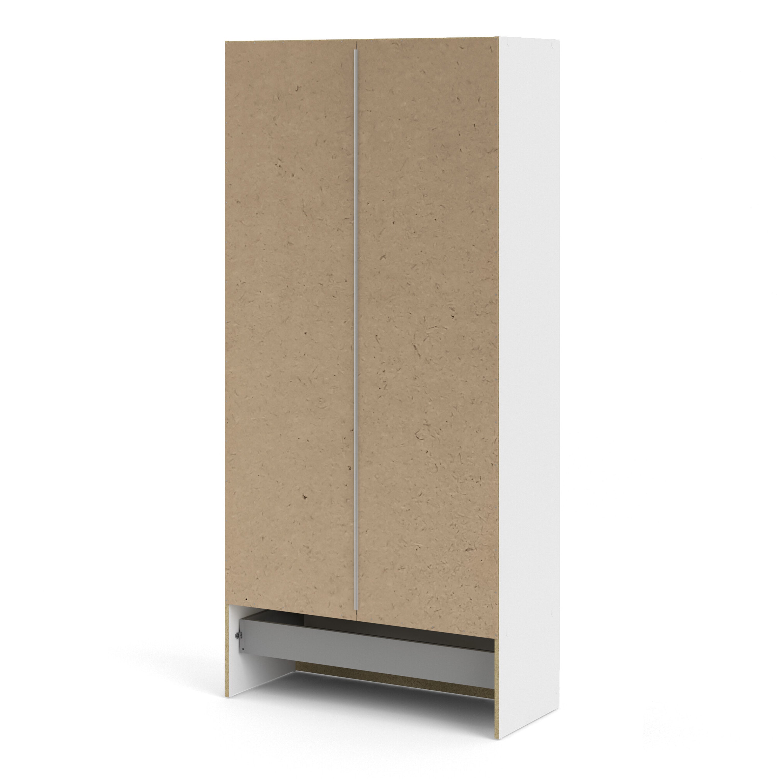 Space Wardrobe with 2 Doors + 1 Drawer in White 1750 – FTG, view 4