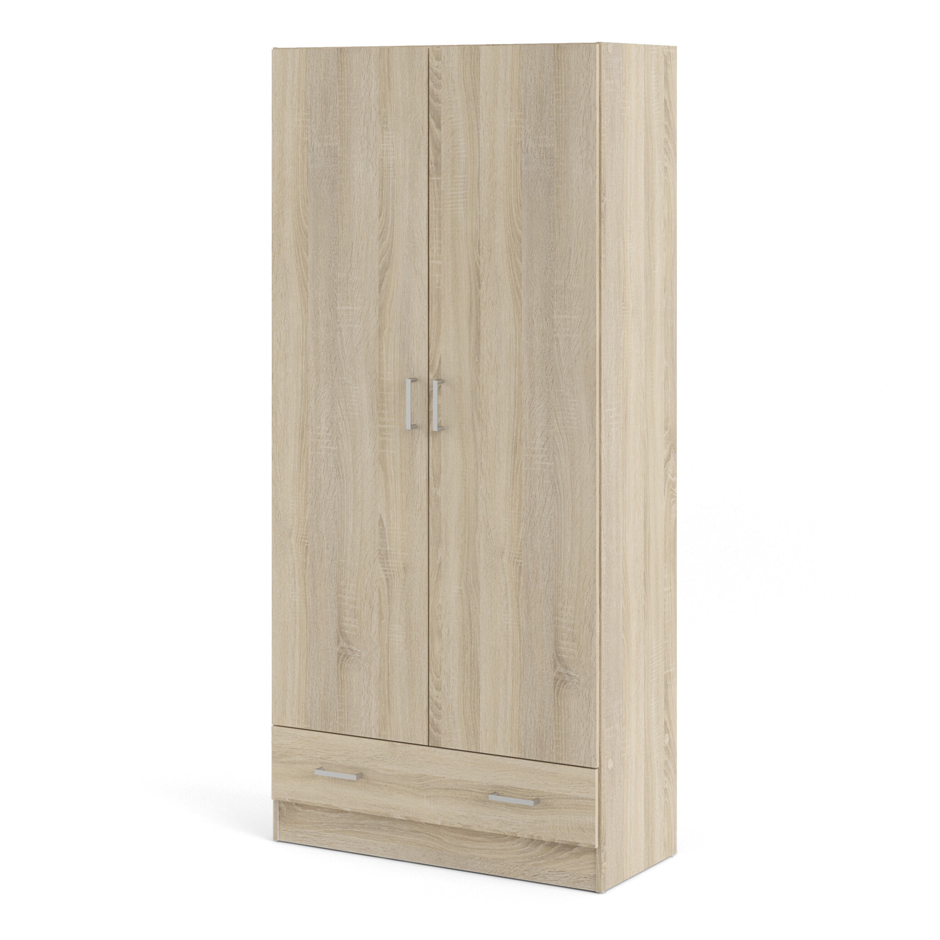 Space Wardrobe with 2 Doors + 1 Drawer in Oak 1750 – FTG, view 3