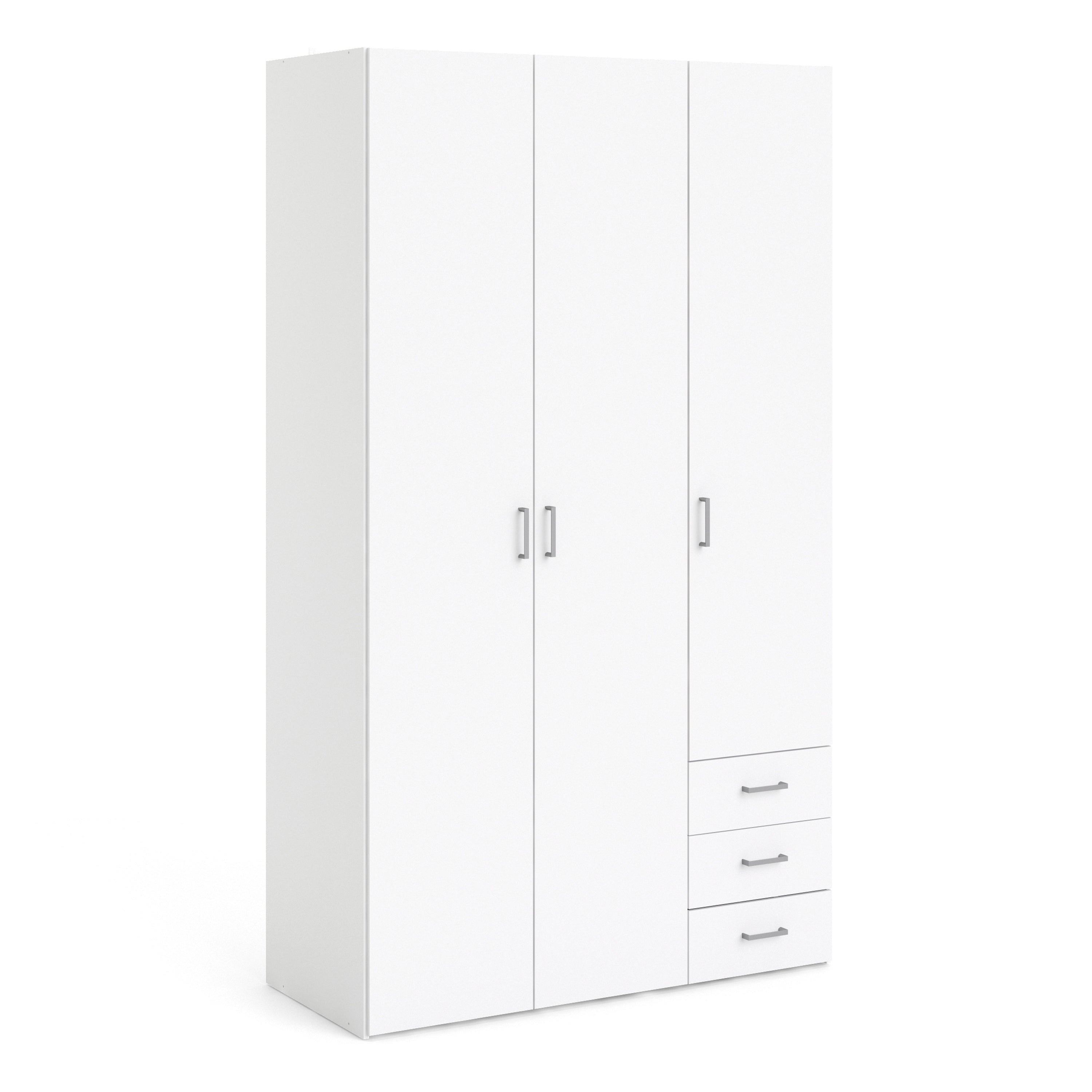Space Wardrobe 3 Doors 3 Drawers in White 2000 – FTG
