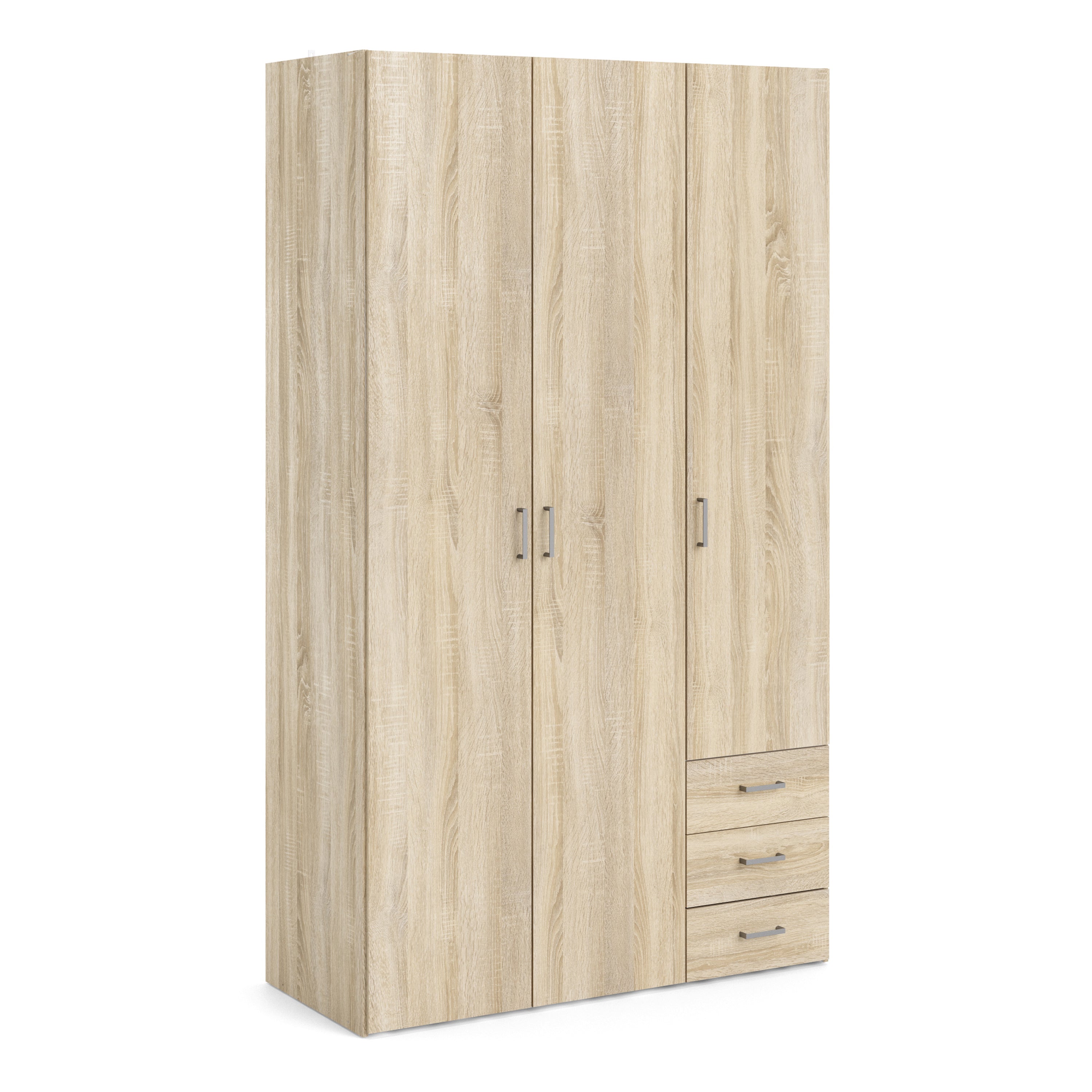 Space Wardrobe 3 Doors 3 Drawers in Oak 2000 – FTG