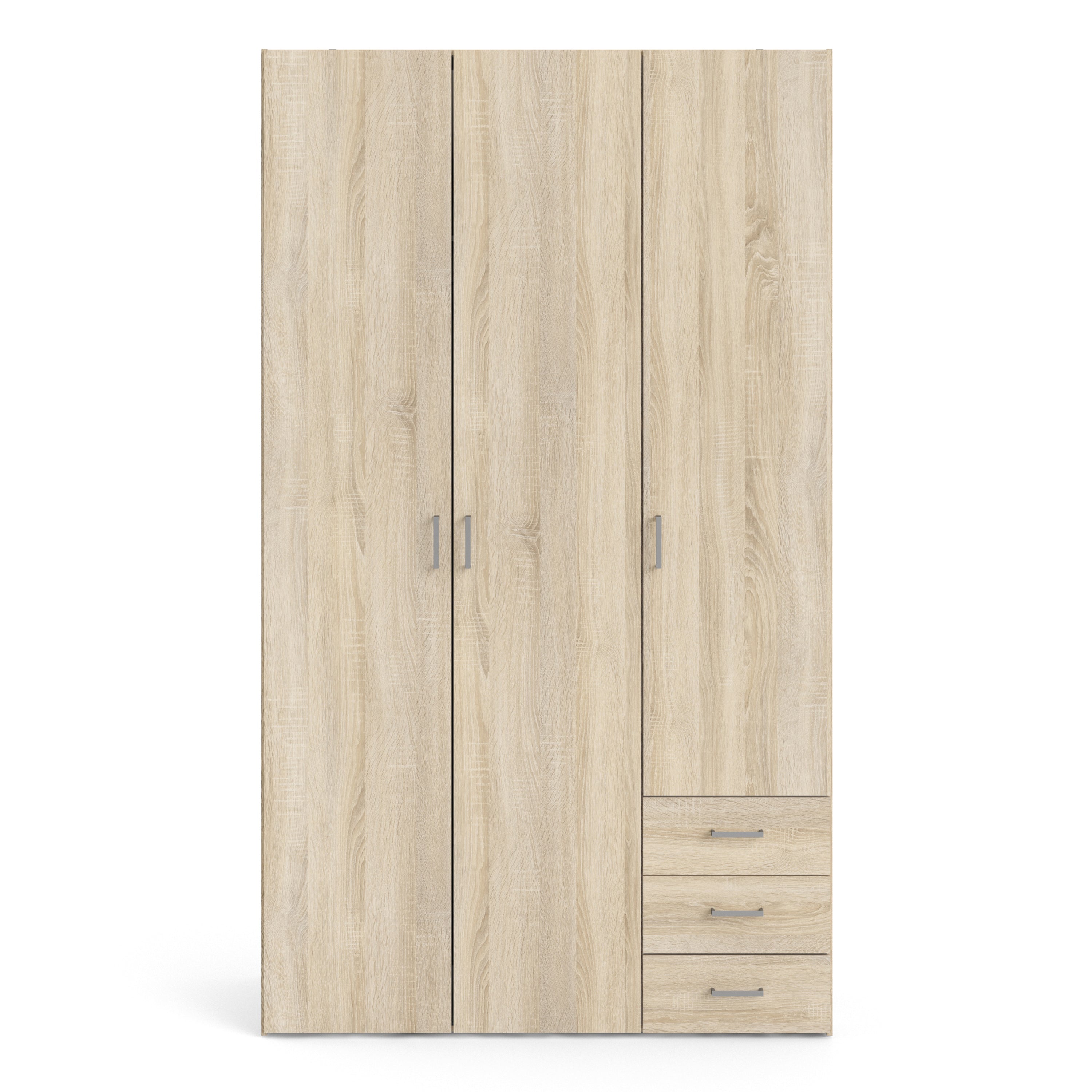 Space Wardrobe 3 Doors 3 Drawers in Oak 2000 – FTG, view 2