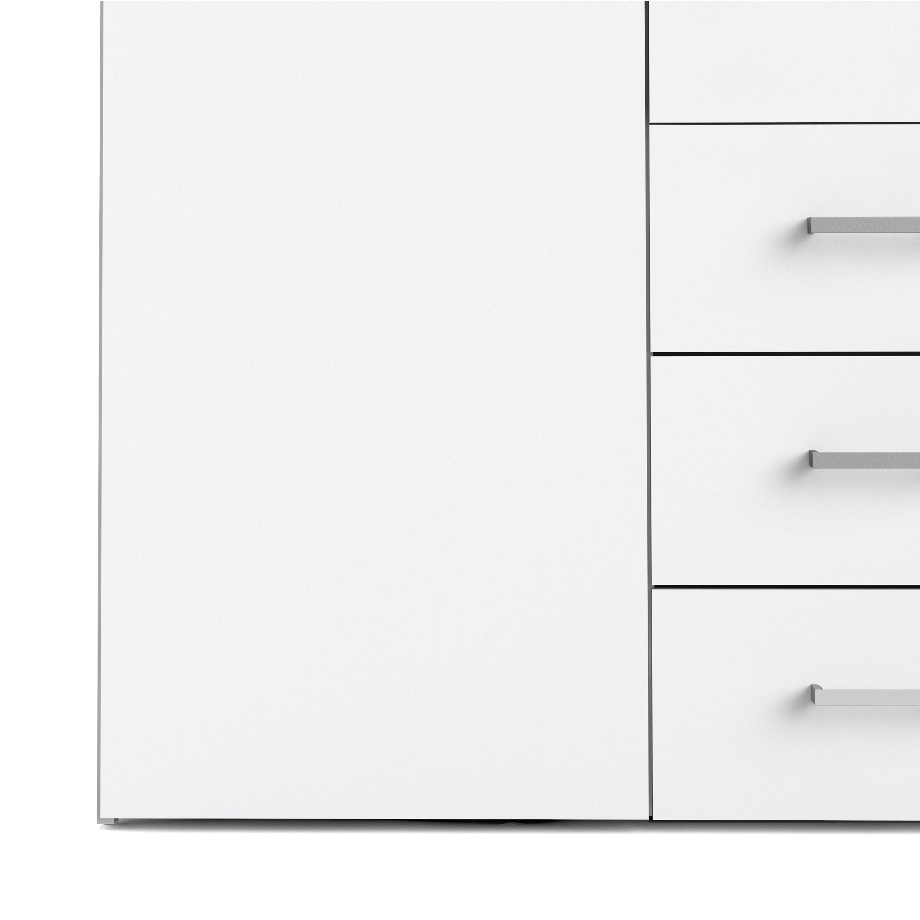 Space Wardrobe 4 Doors 3 Drawers in White 2000 – FTG, view 8