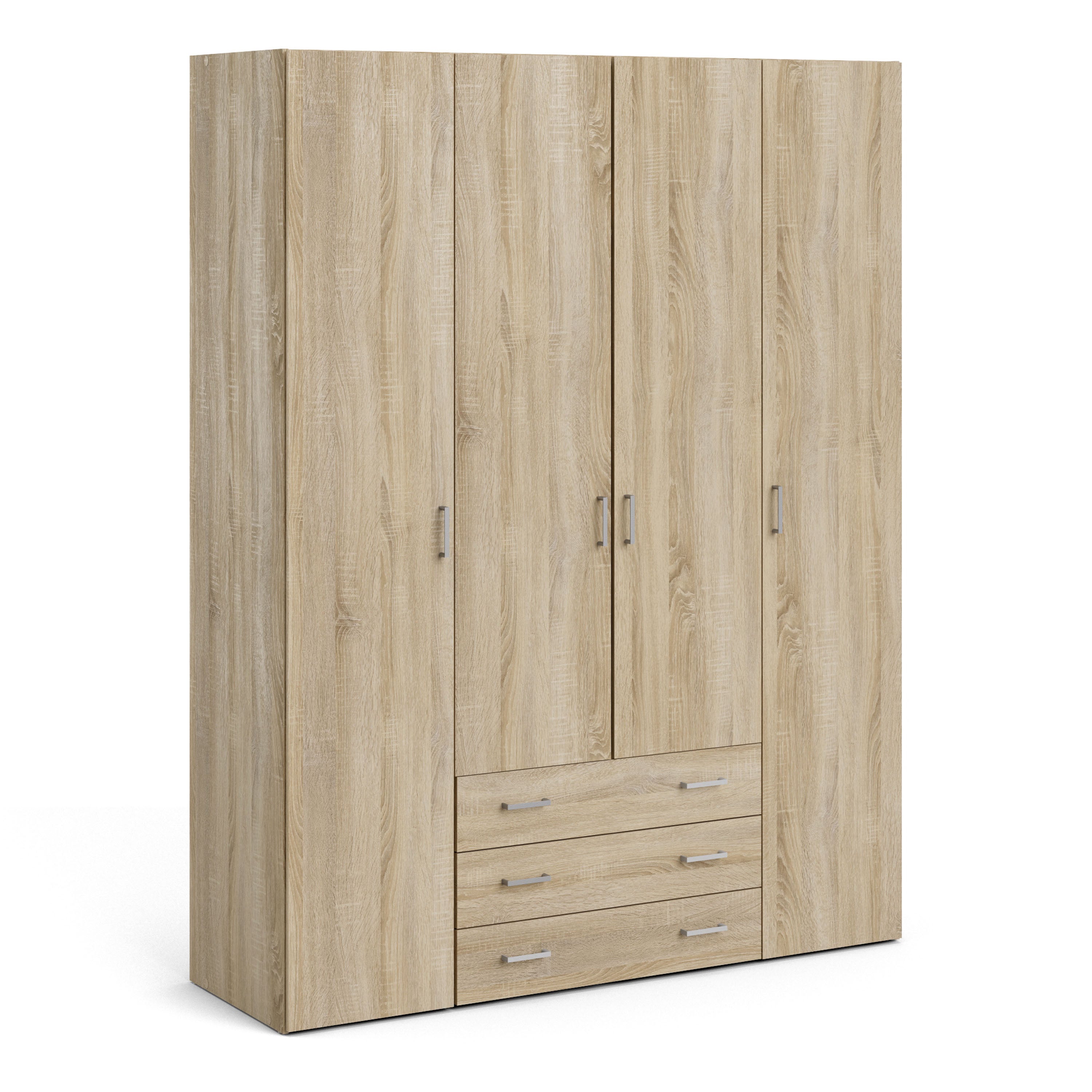 Space Wardrobe 4 Doors 3 Drawers in Oak 2000 – FTG