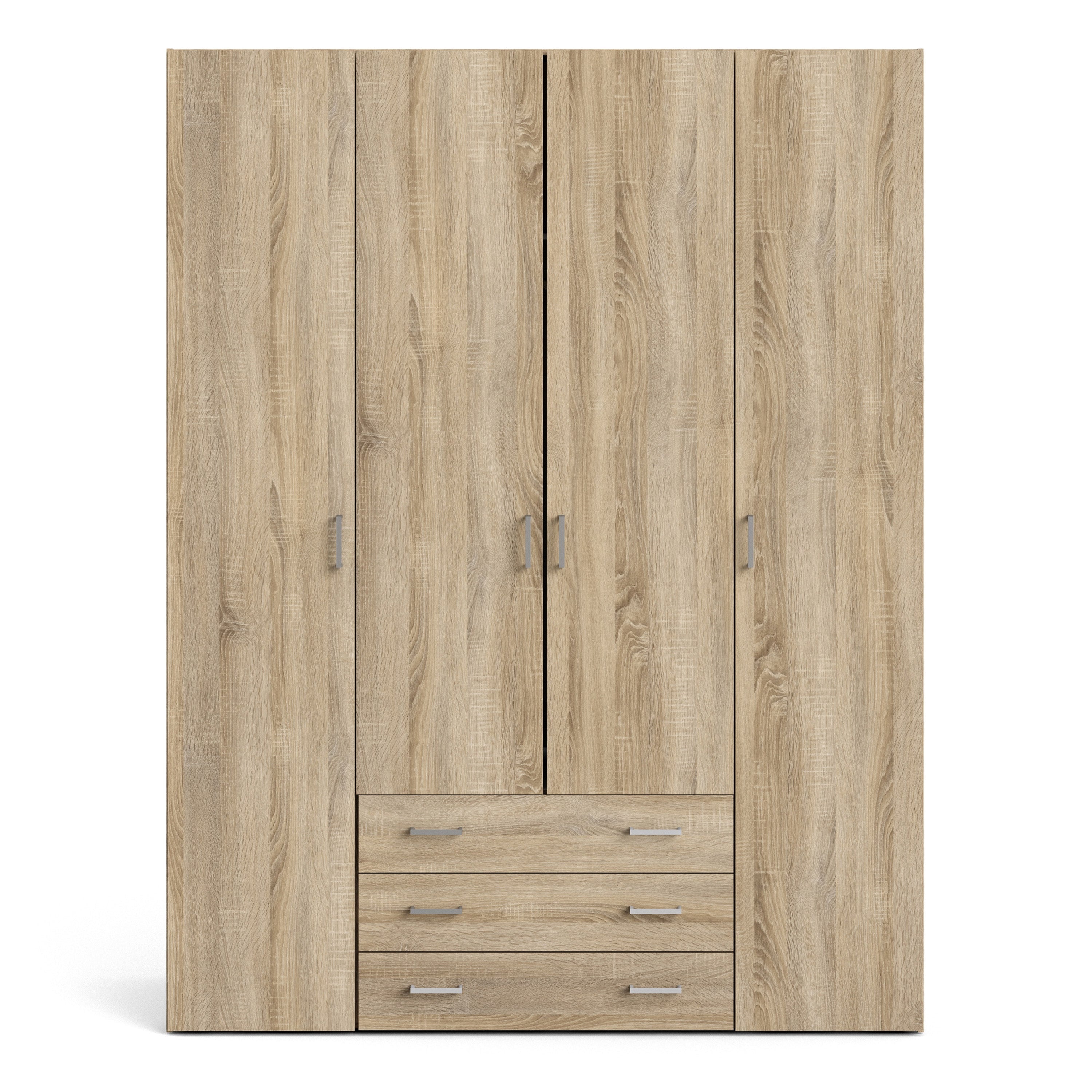 Space Wardrobe 4 Doors 3 Drawers in Oak 2000 – FTG, view 2
