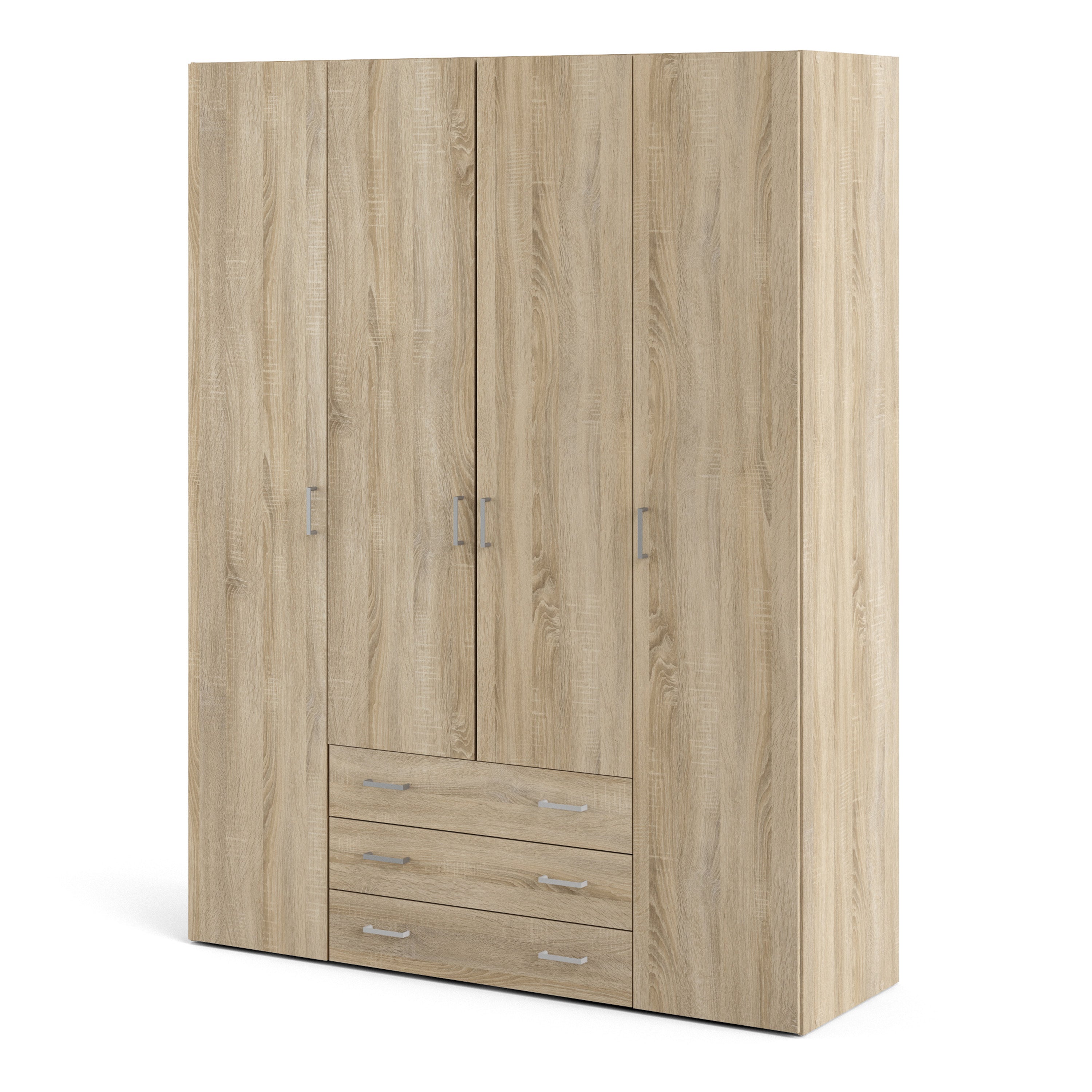 Space Wardrobe 4 Doors 3 Drawers in Oak 2000 – FTG, view 3