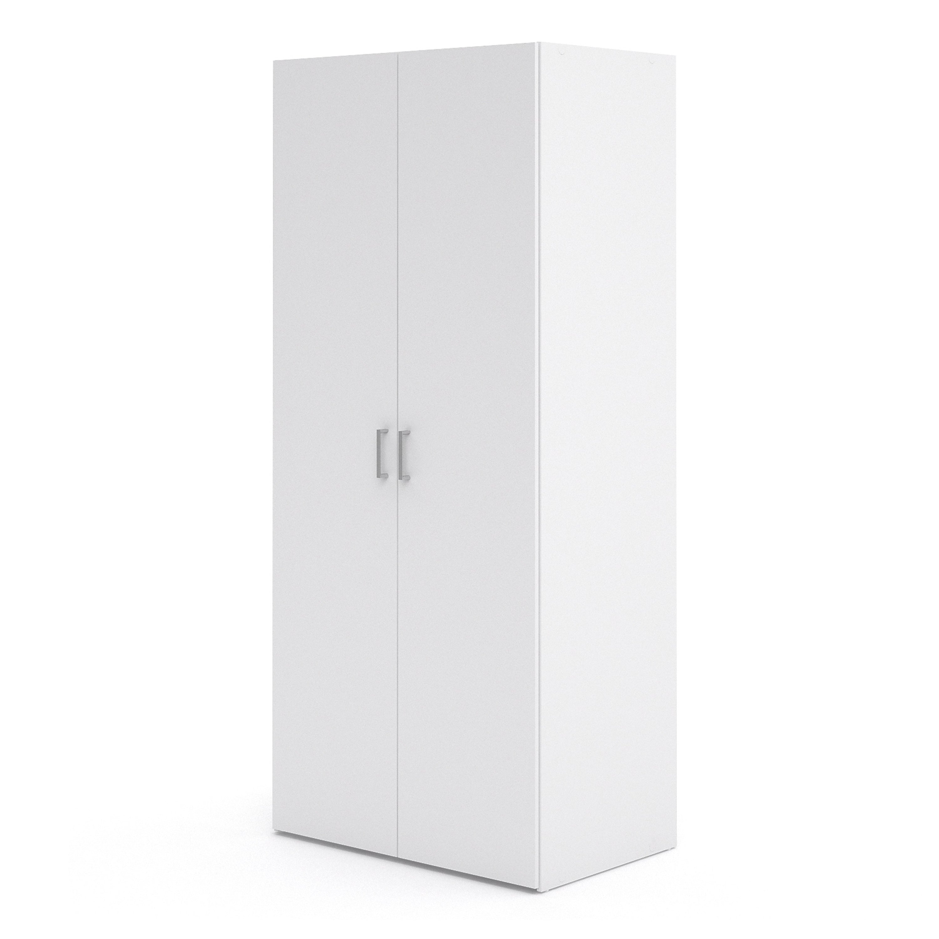 Space Wardrobe 2 Doors White 1750 – FTG, view 3