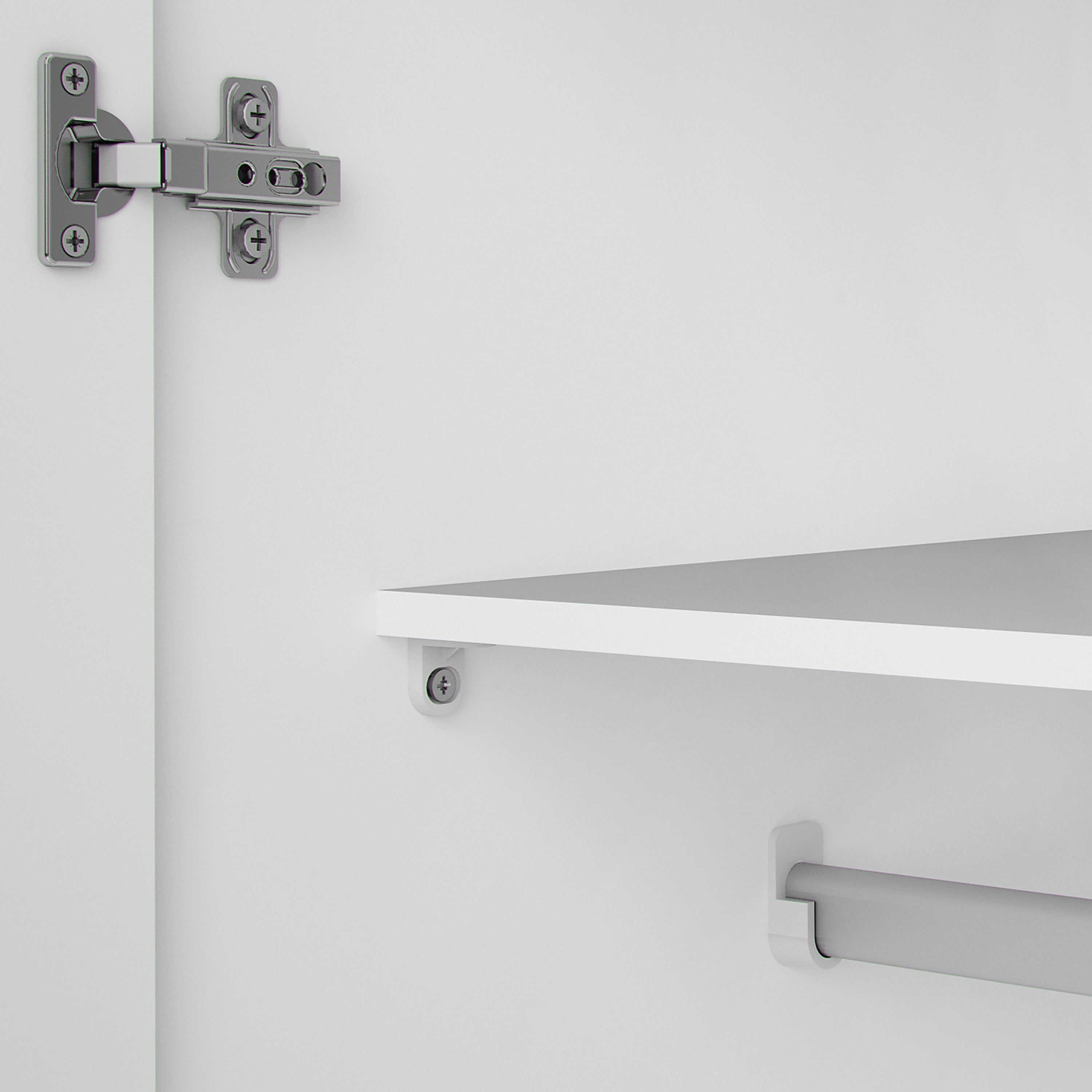 Space Wardrobe 2 Doors White 1750 – FTG, view 8