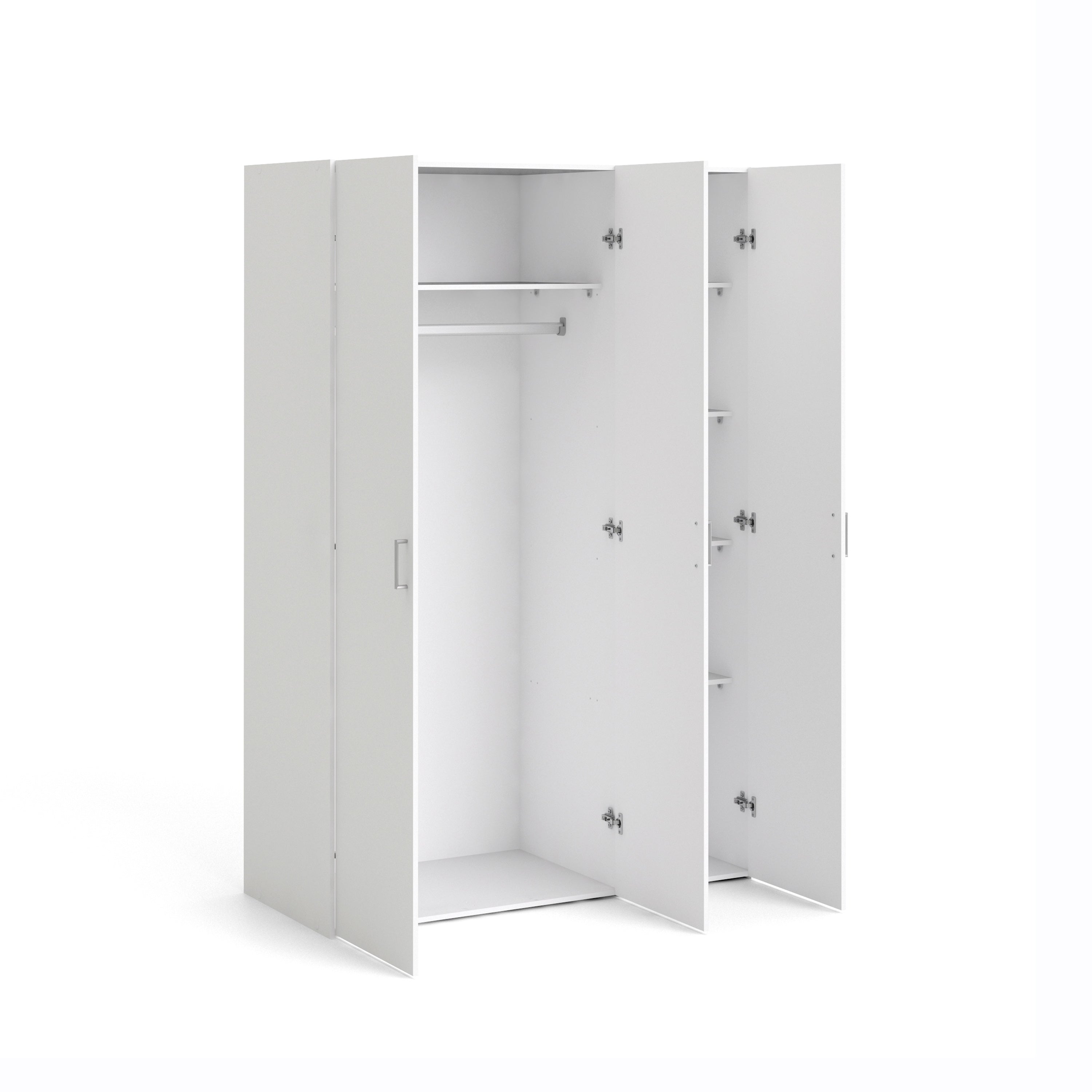 Space Wardrobe 3 Doors White 1750 – FTG, view 4