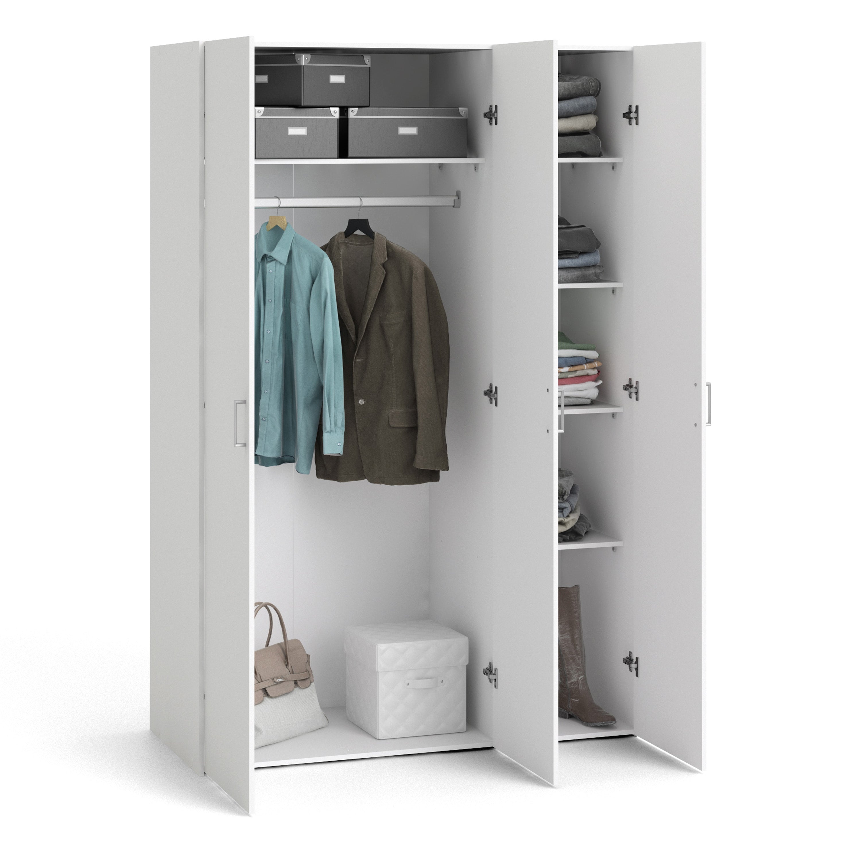 Space Wardrobe 3 Doors White 1750 – FTG, view 6