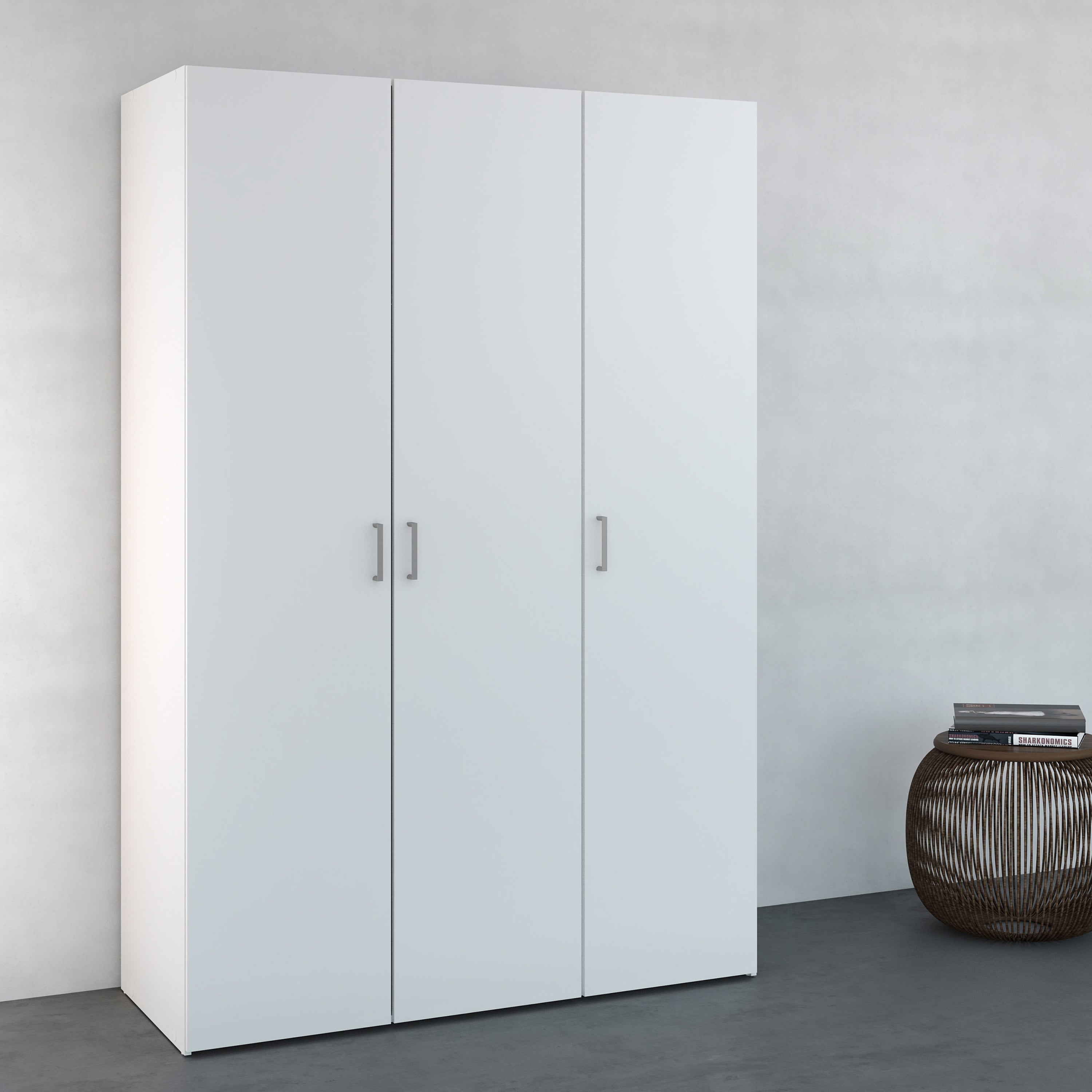 Space Wardrobe 3 Doors White 1750 – FTG, view 9
