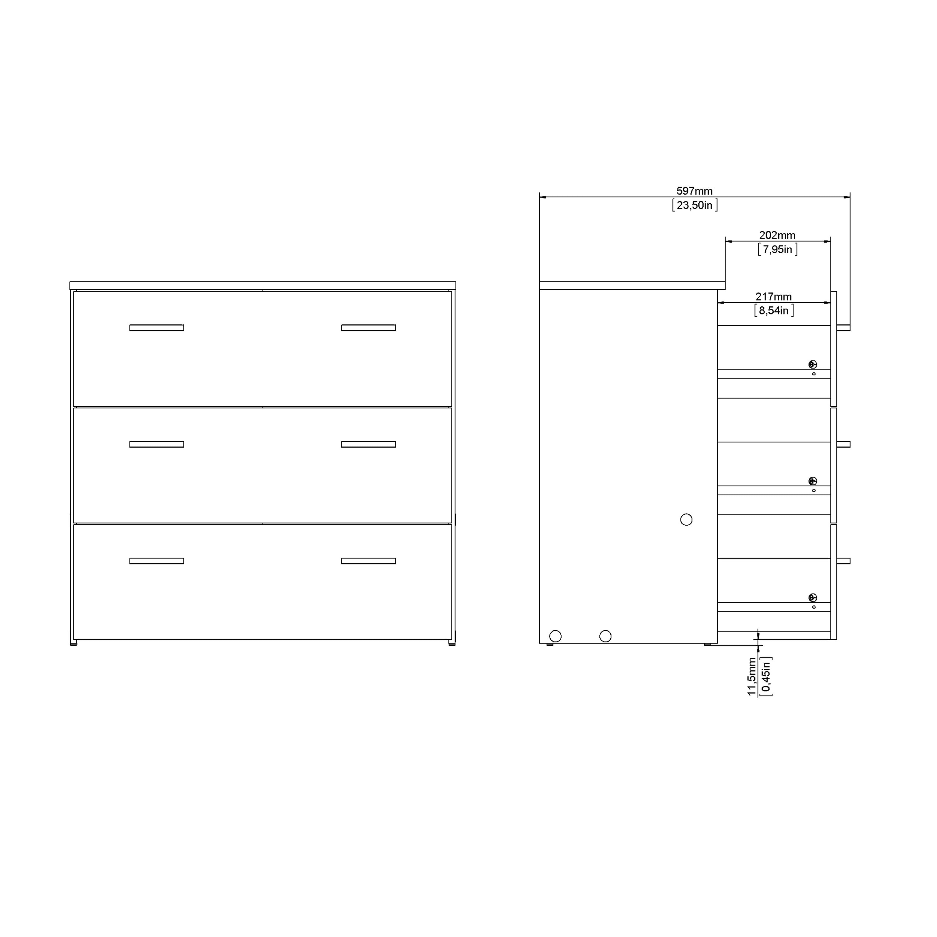 Space Chest of 3 Drawers in Oak – FTG, view 15