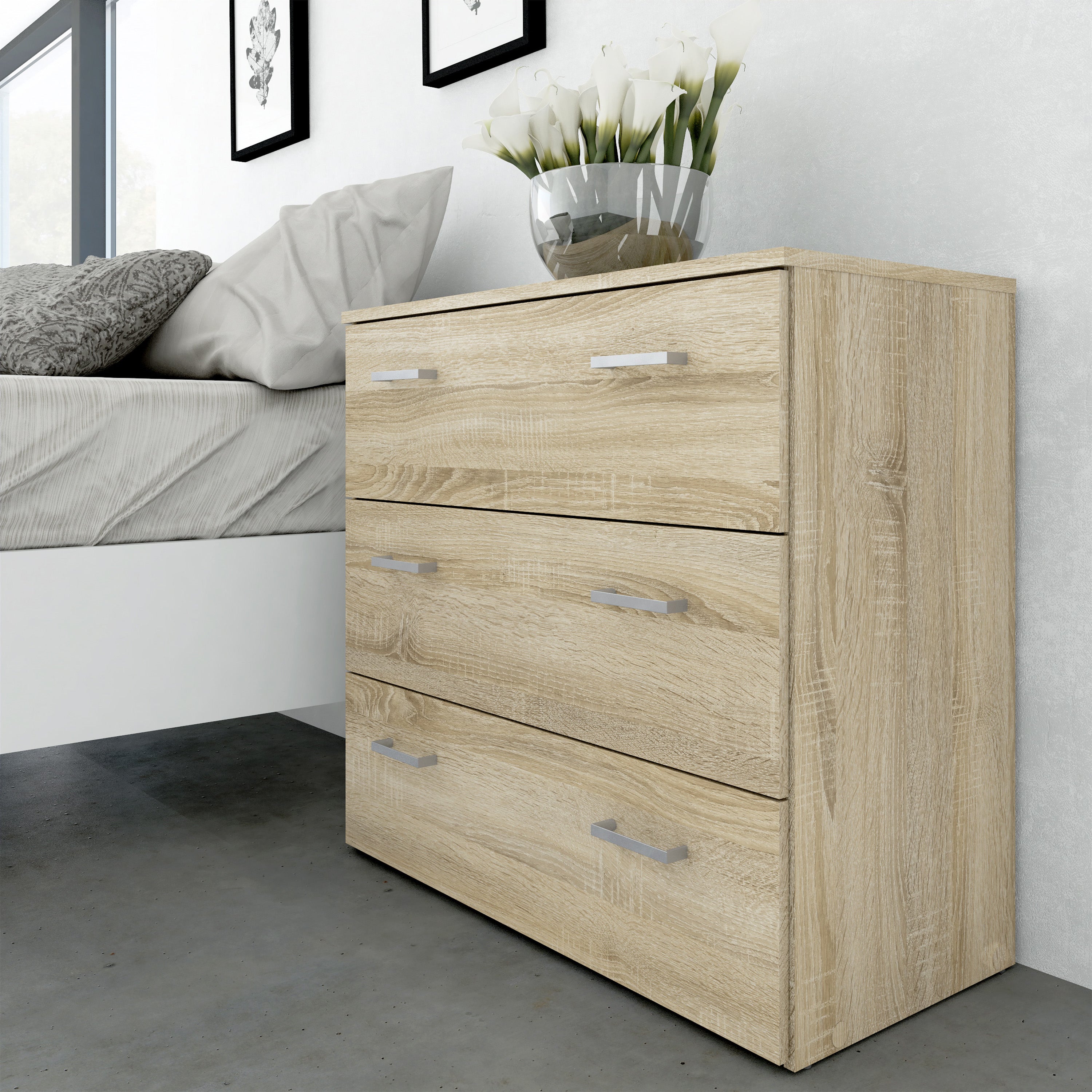 Space Chest of 3 Drawers in Oak – FTG, view 5