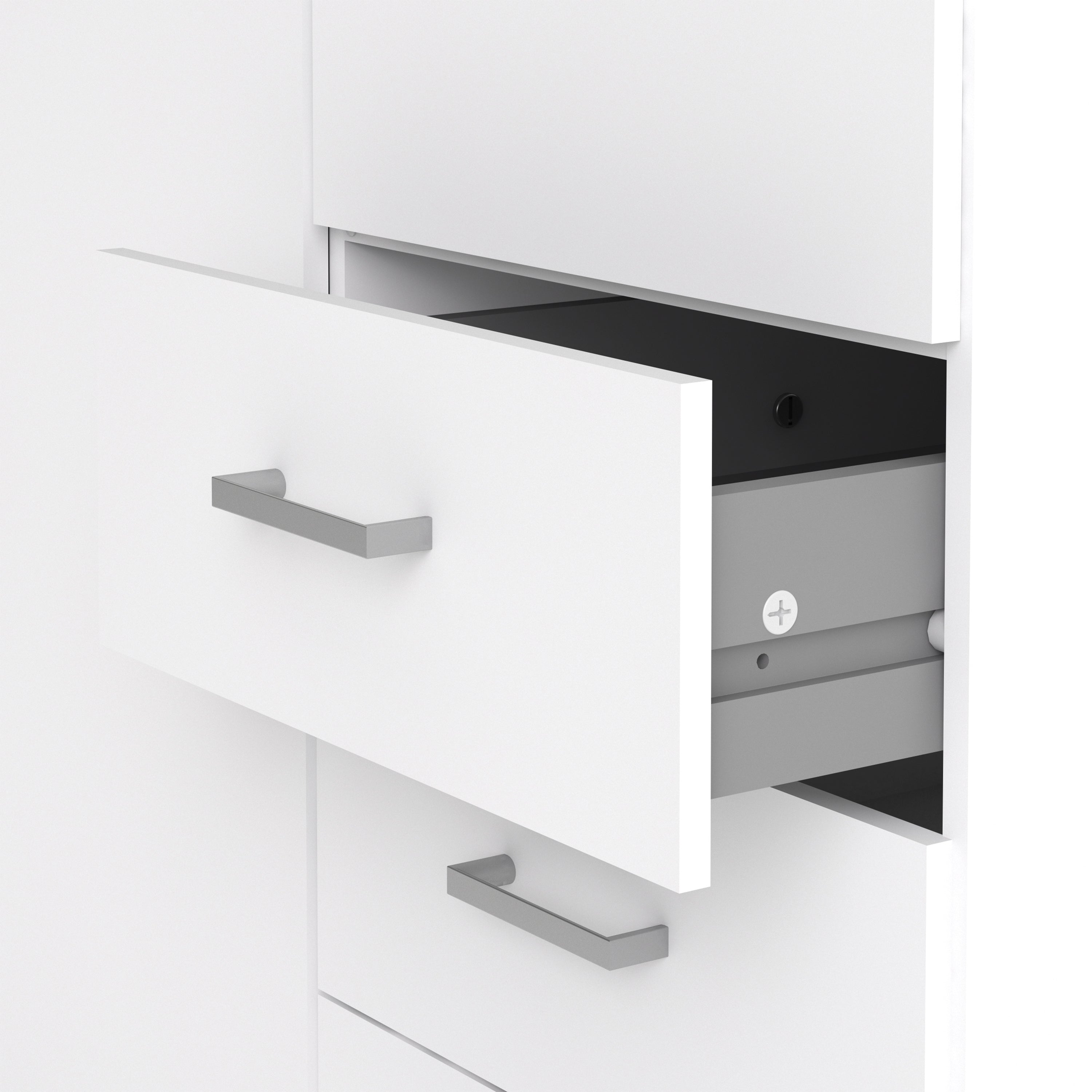 Space Wardrobe 2 Doors 3 Drawers in White 2000 – FTG, view 9
