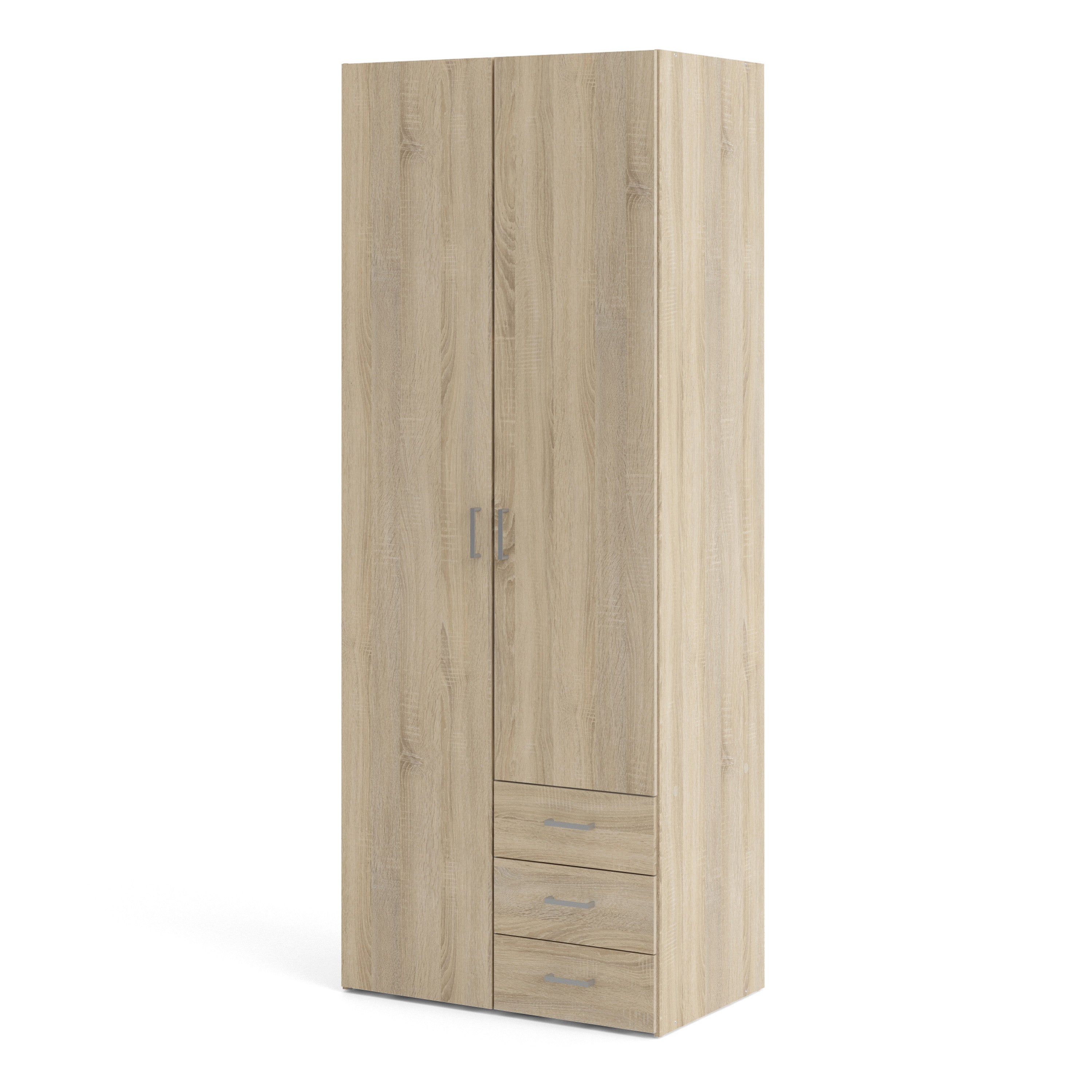 Space Wardrobe 2 Doors 3 Drawers in Oak 2000 – FTG, view 3