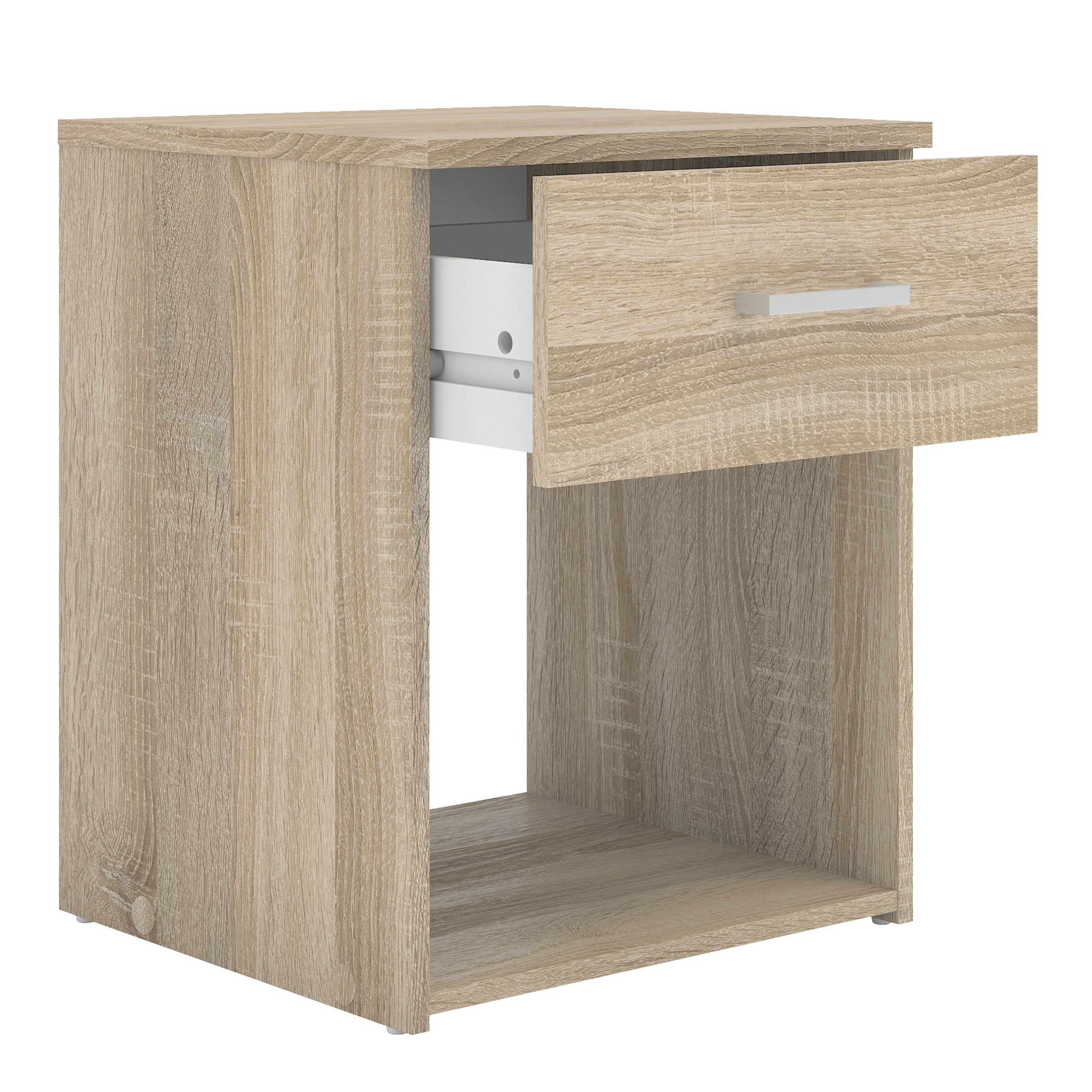 Space Package - Bedside 1 Drawer + Chest of 3 Drawers + Wardrobe with 2 Doors + 1 Drawer in Oak – FTG, view 3