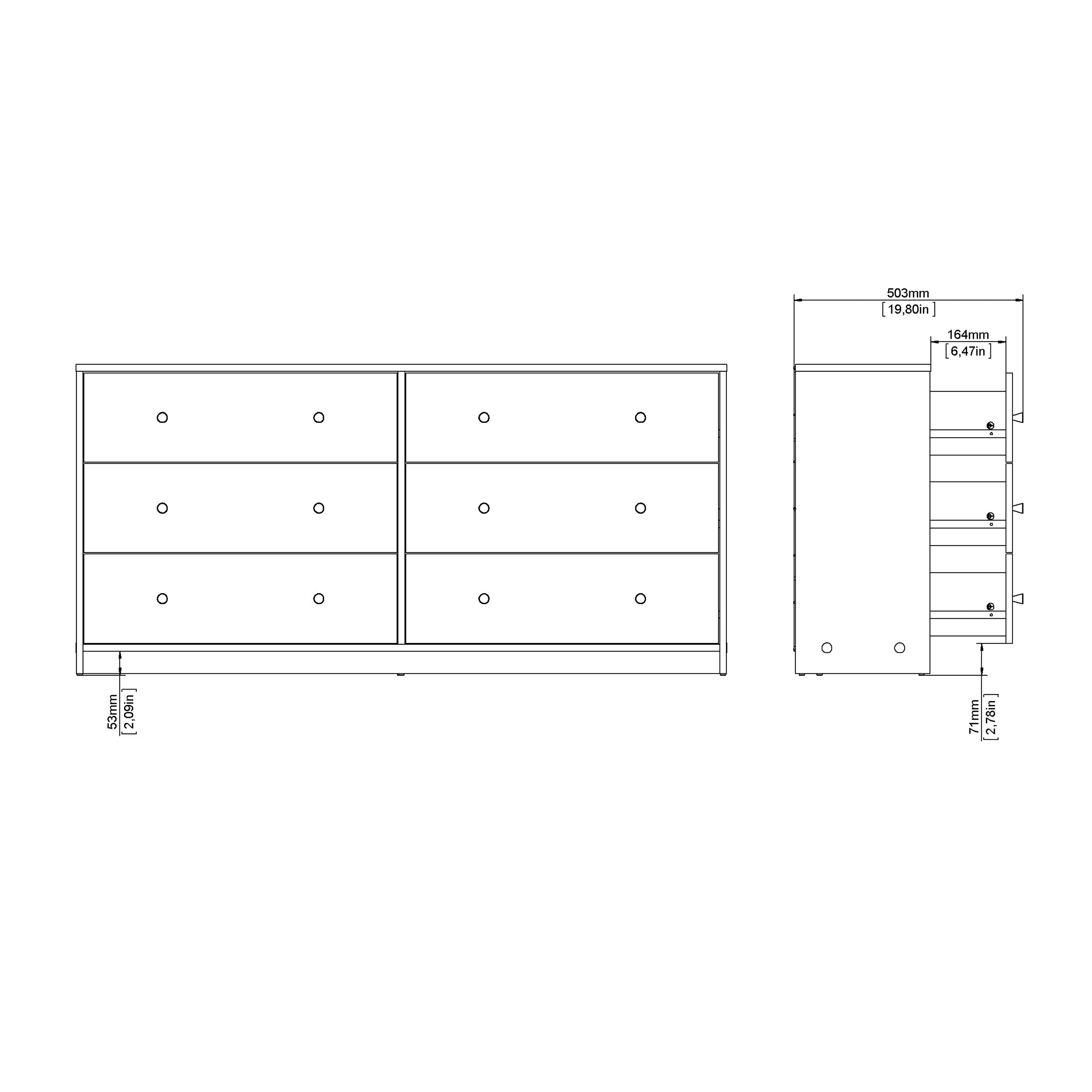 May Chest of 6 Drawers (3+3) in White – FTG, view 11