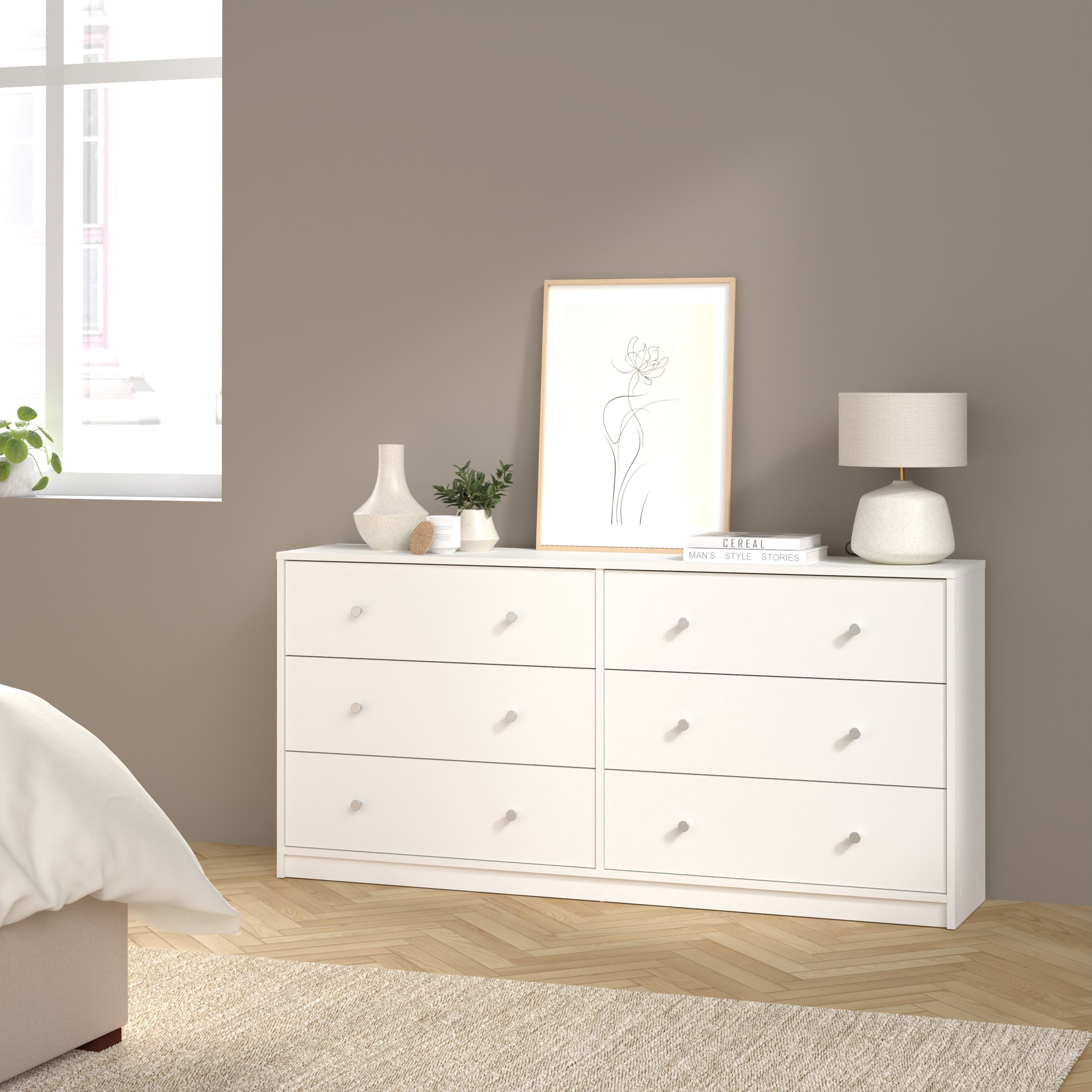 May Chest of 6 Drawers (3+3) in White – FTG, view 7