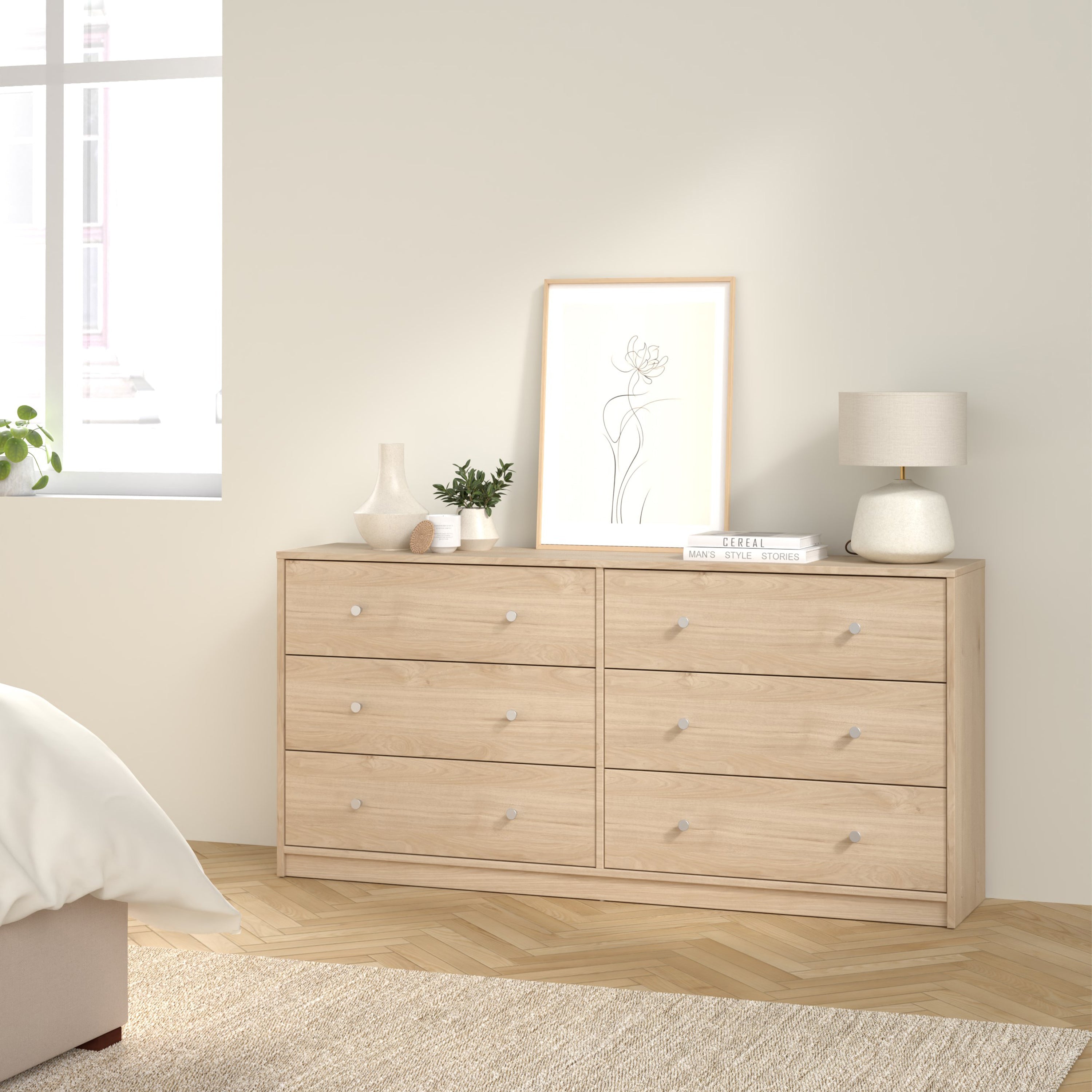May Chest of 6 Drawers (3+3) in Jackson Hickory Oak – FTG, view 7