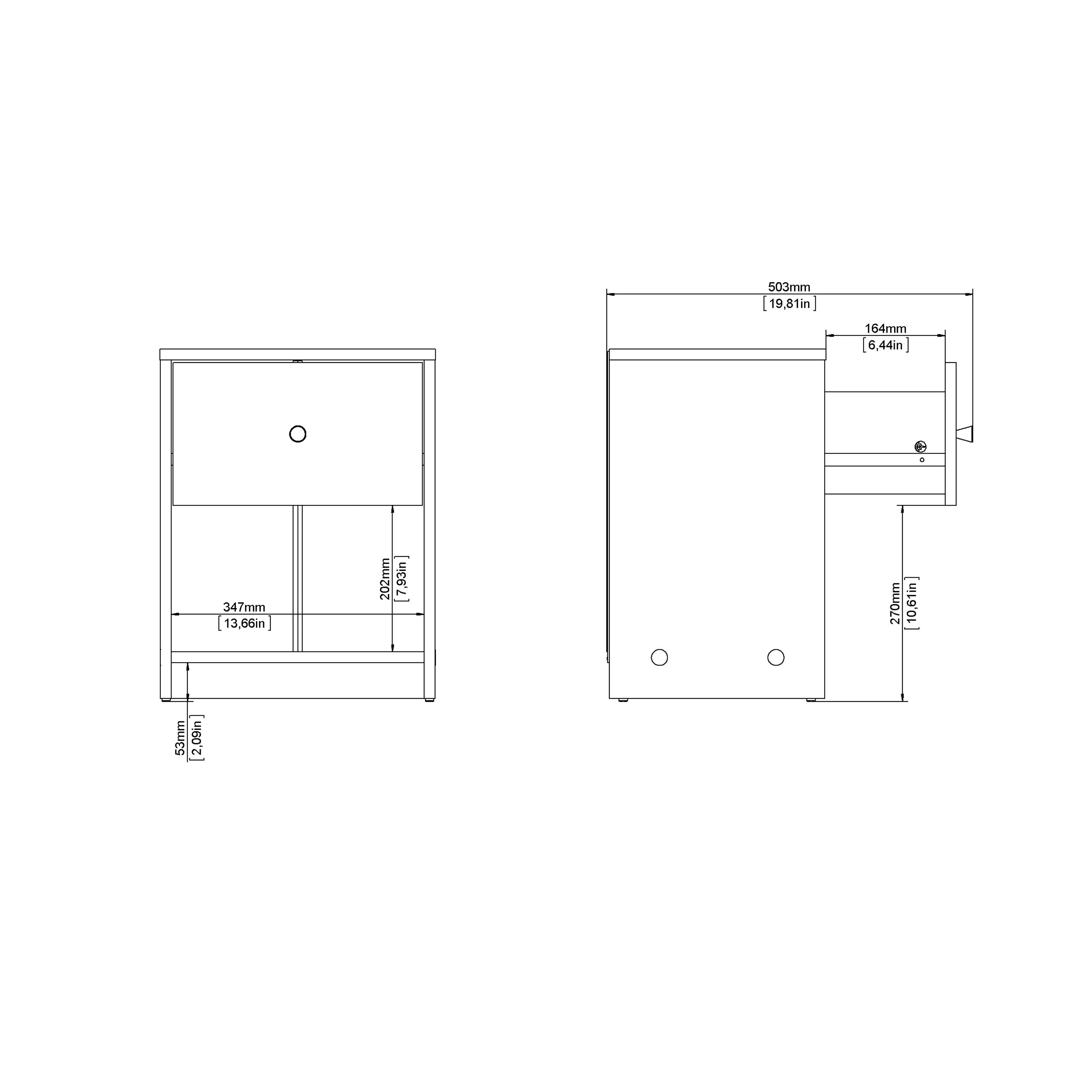 May Bedside 1 Drawer in White – FTG, view 11