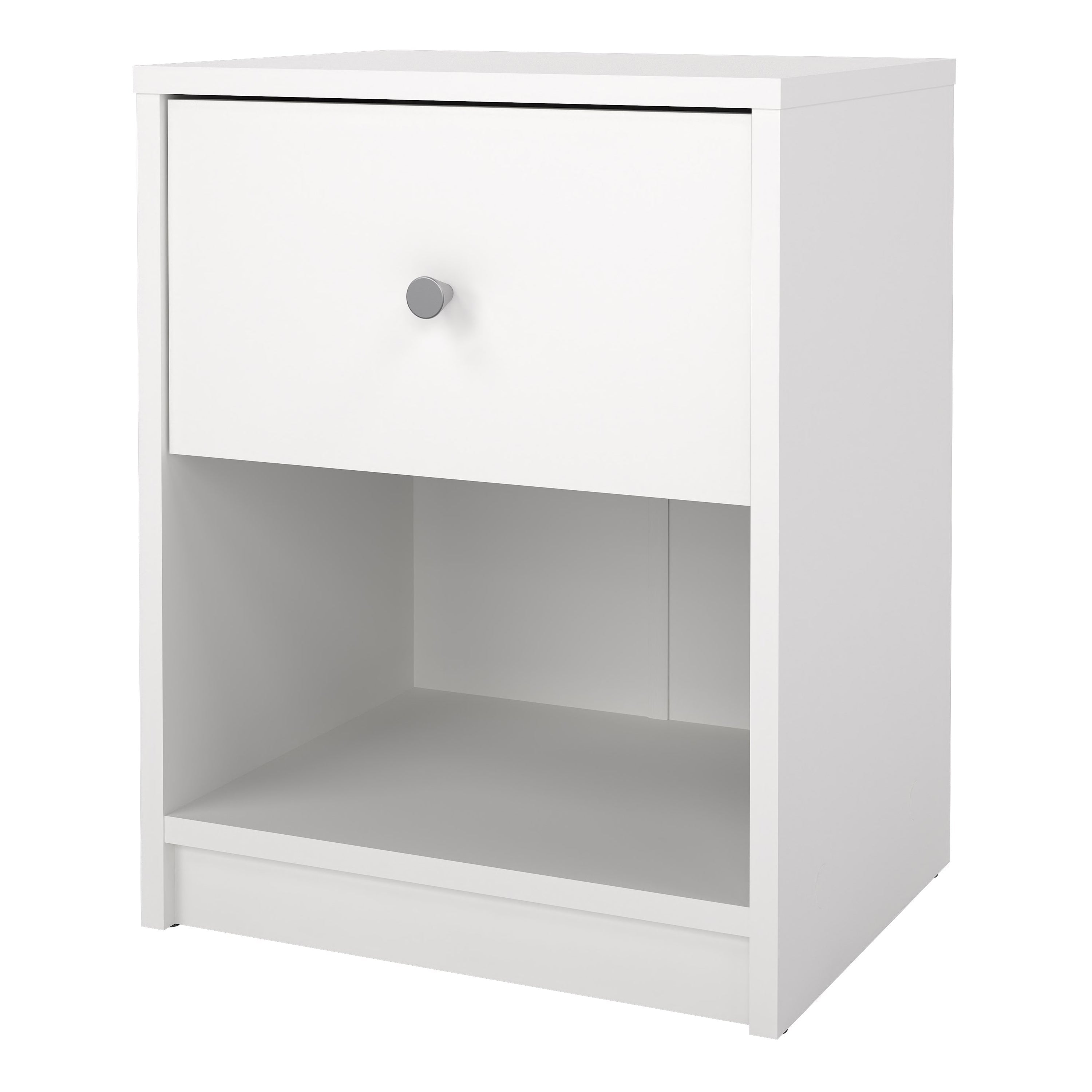 May Bedside 1 Drawer in White – FTG, view 3