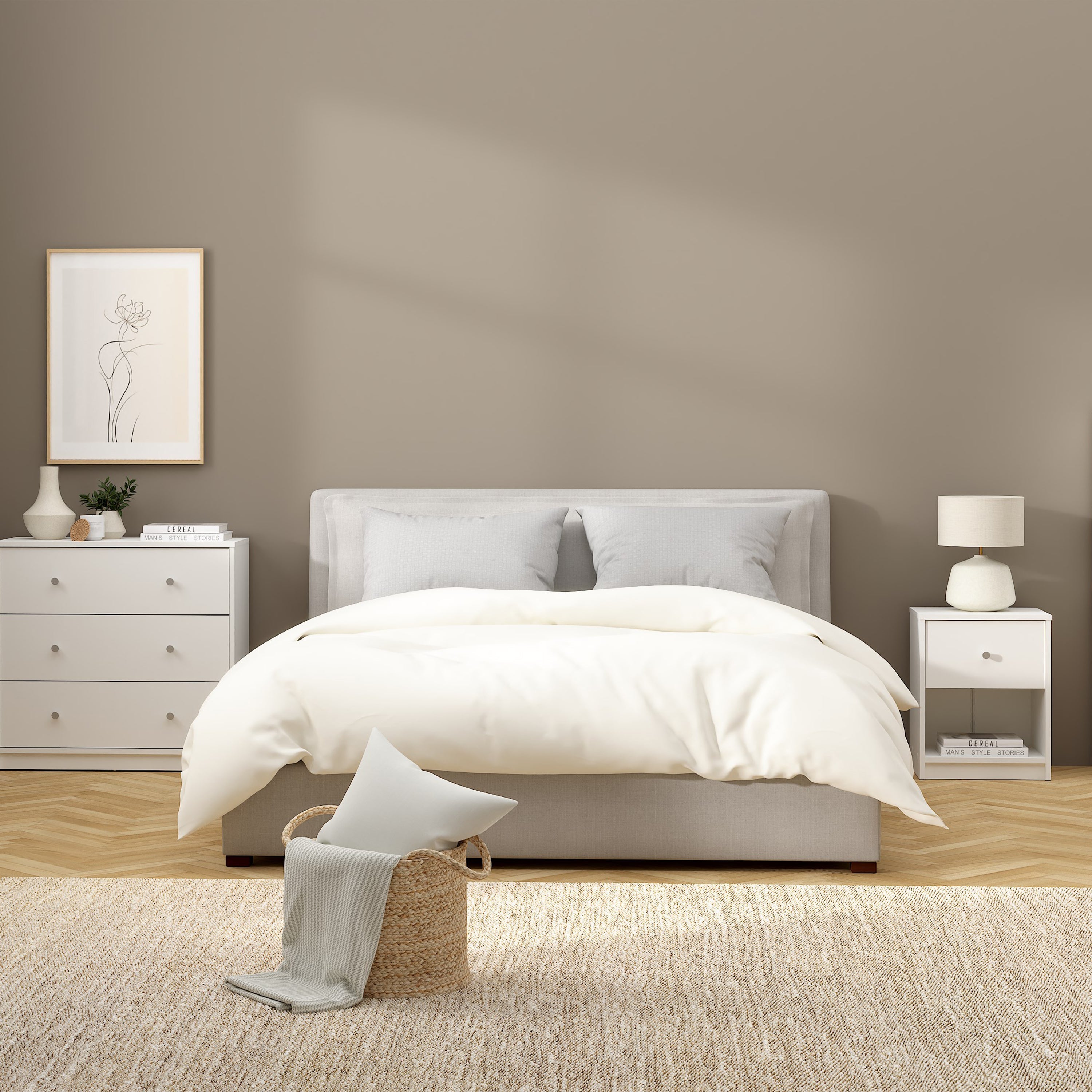 May Bedside 1 Drawer in White – FTG, view 6