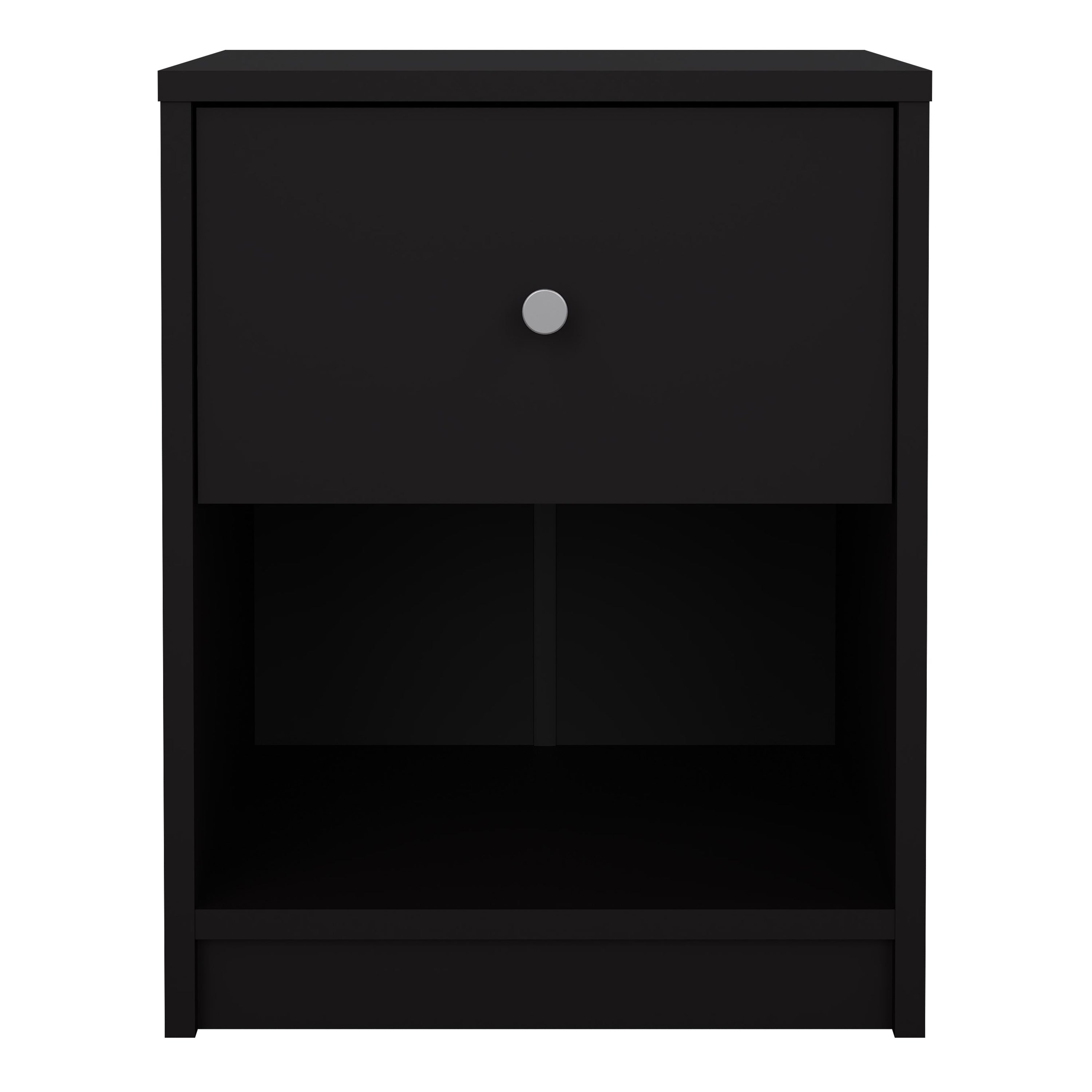 May Bedside 1 Drawer in Black – FTG, view 2