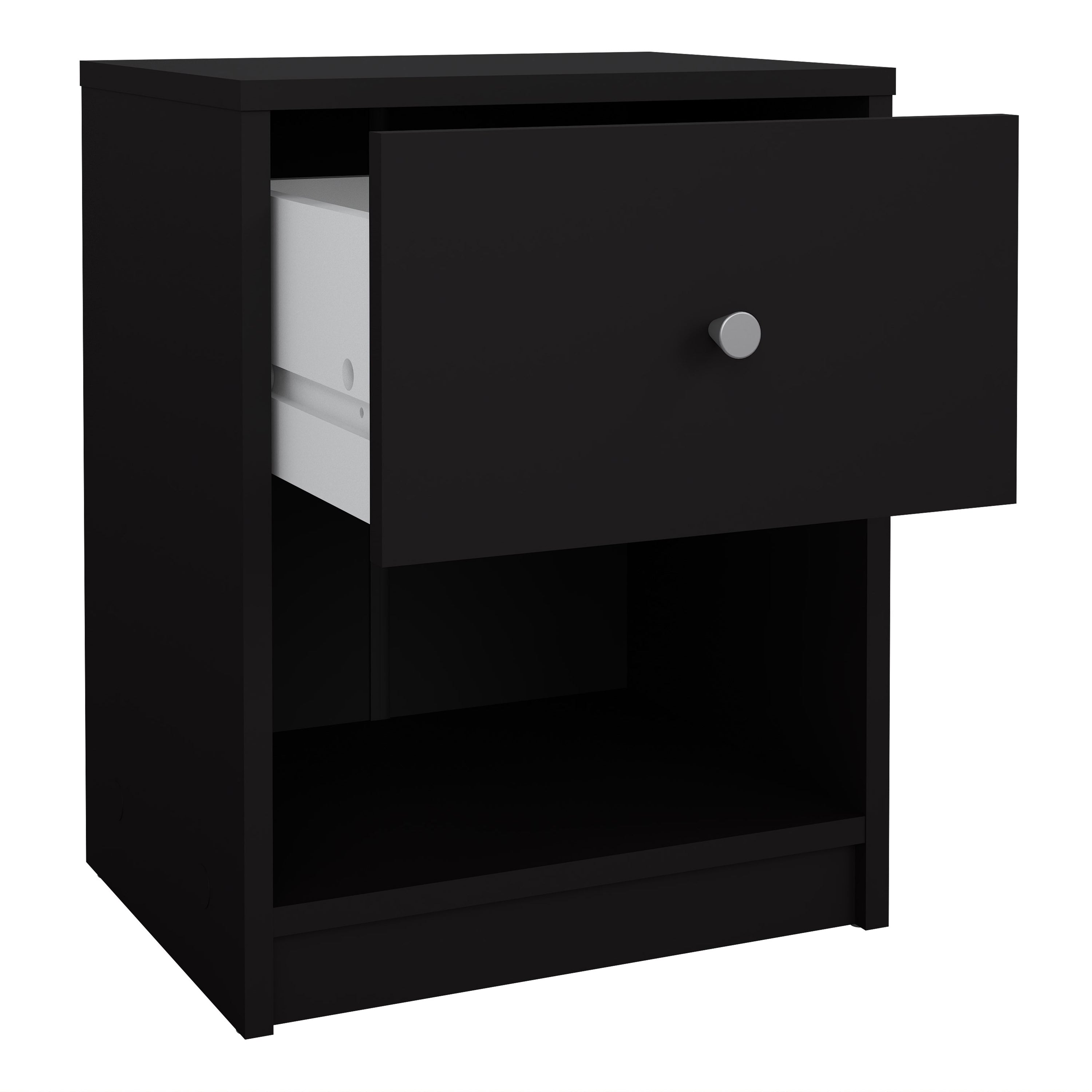 May Bedside 1 Drawer in Black – FTG, view 5