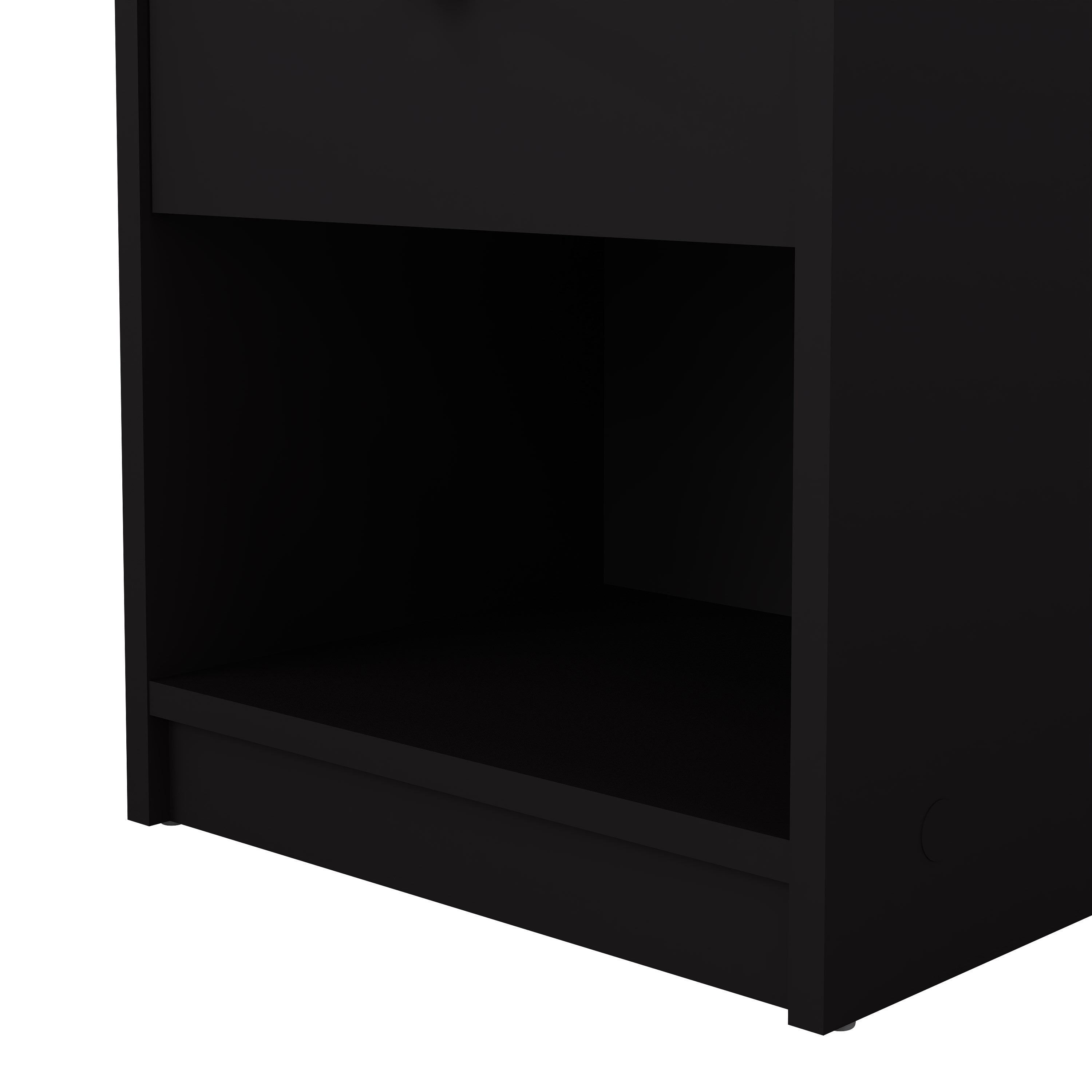 May Bedside 1 Drawer in Black – FTG, view 9