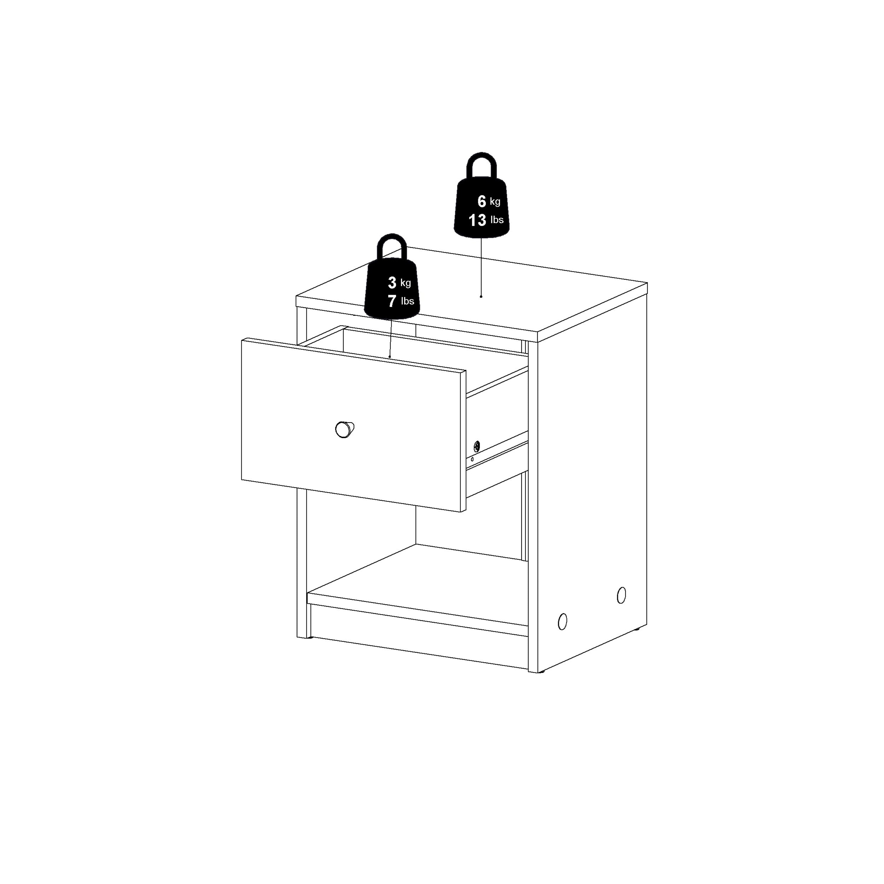 May Bedside 1 Drawer in Jackson Hickory Oak – FTG, view 12