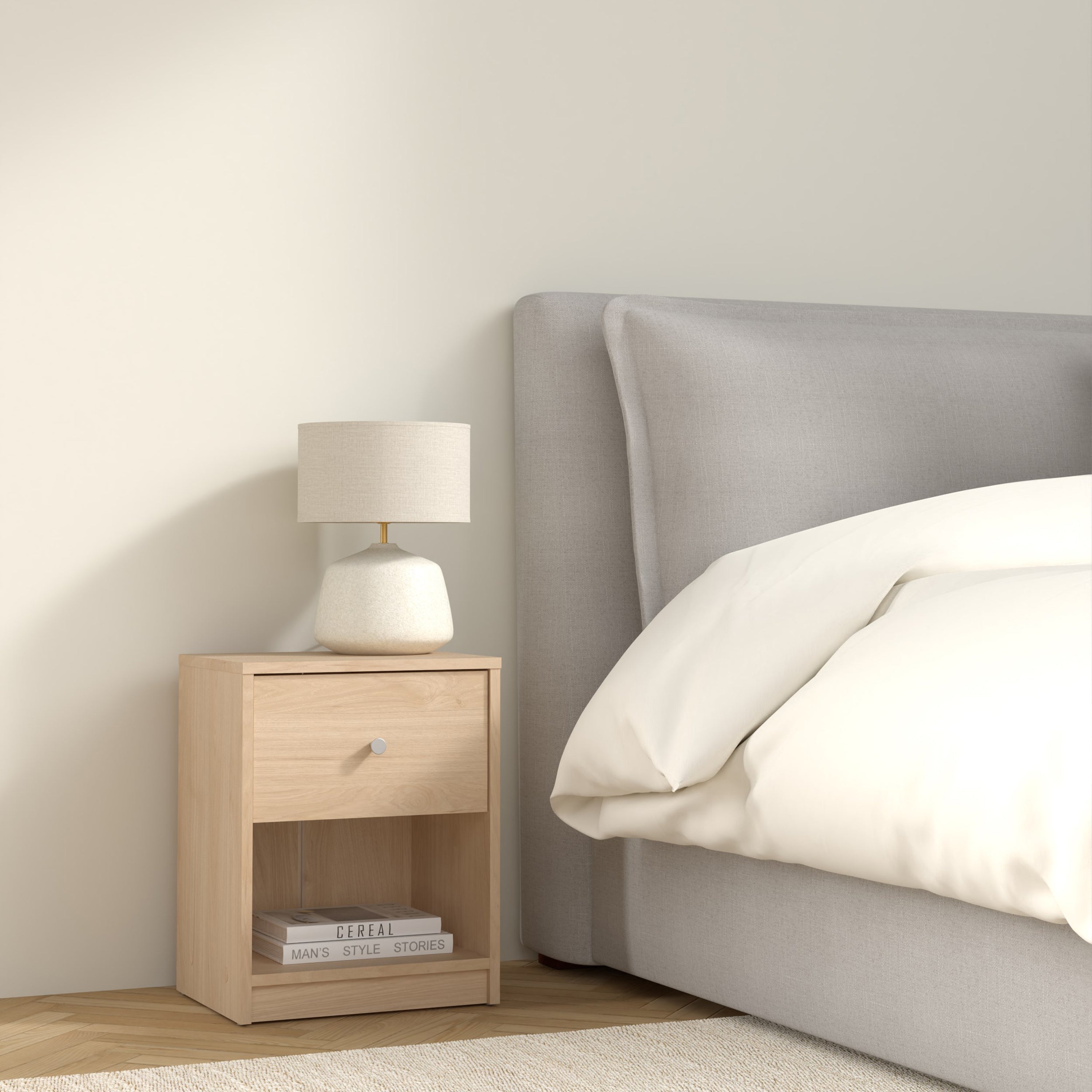 May Bedside 1 Drawer in Jackson Hickory Oak – FTG, view 7