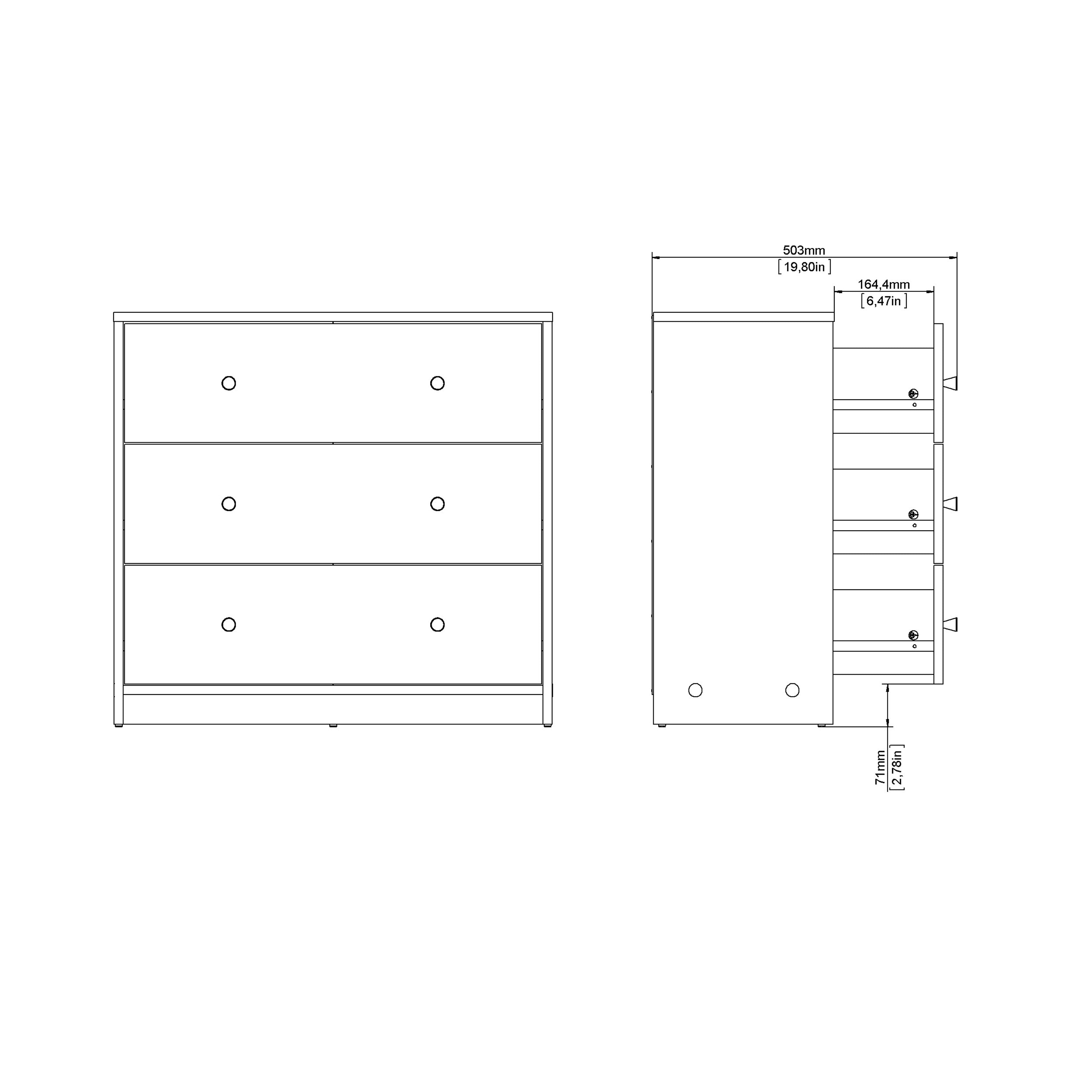 May Chest of 3 Drawers in Black – FTG, view 11