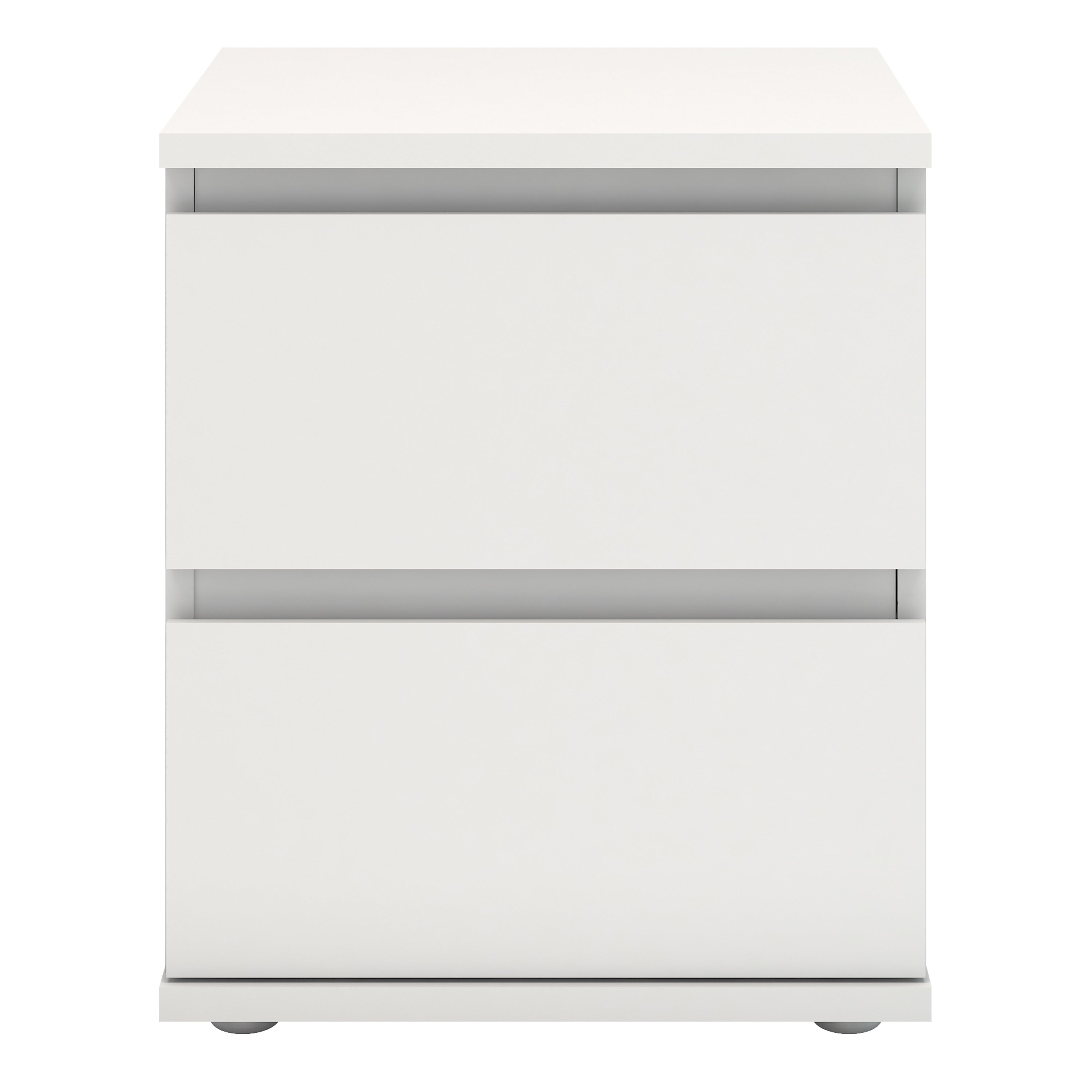 Nova Bedside 2 Drawer in White – FTG, view 2