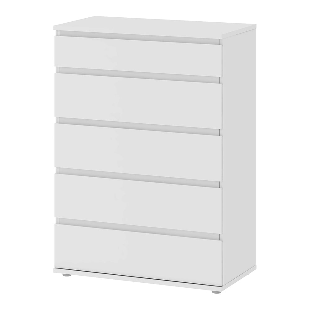 Nova Chest of 5 Drawers in White – FTG, view 3