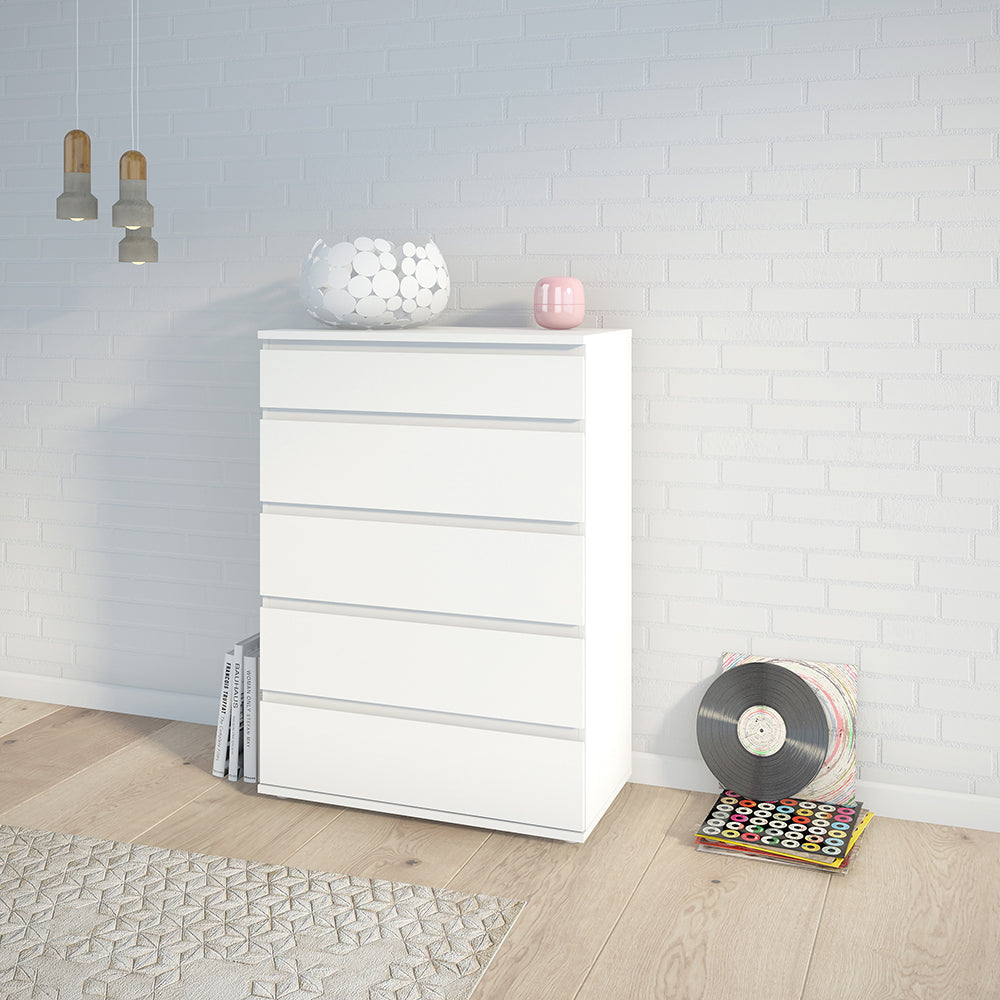 Nova Chest of 5 Drawers in White – FTG, view 5