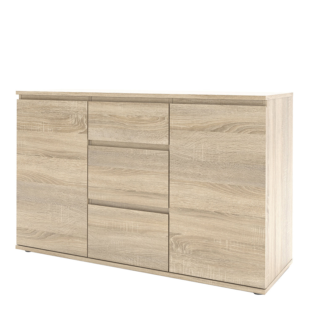 Nova Sideboard 3 Drawers 2 Doors in Oak – FTG, view 2
