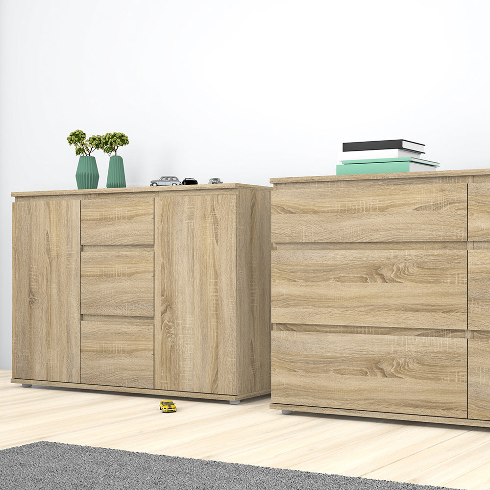 Nova Sideboard 3 Drawers 2 Doors in Oak – FTG, view 3