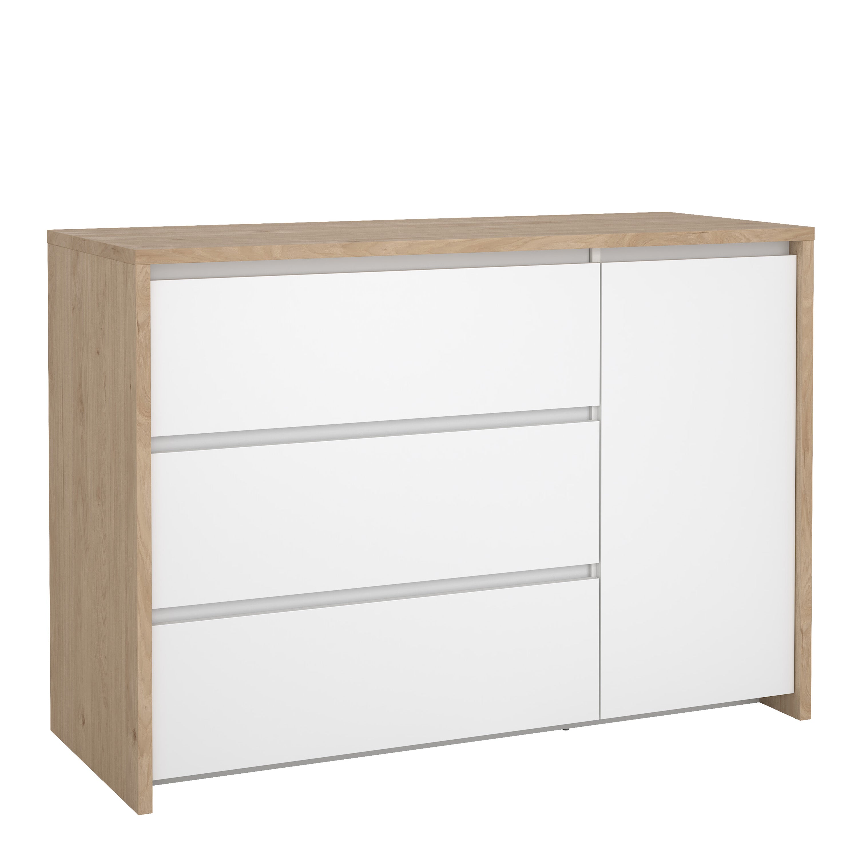 Next Sideboard with 1 door and 3 drawers Jackson Hickory White high gloss – FTG
