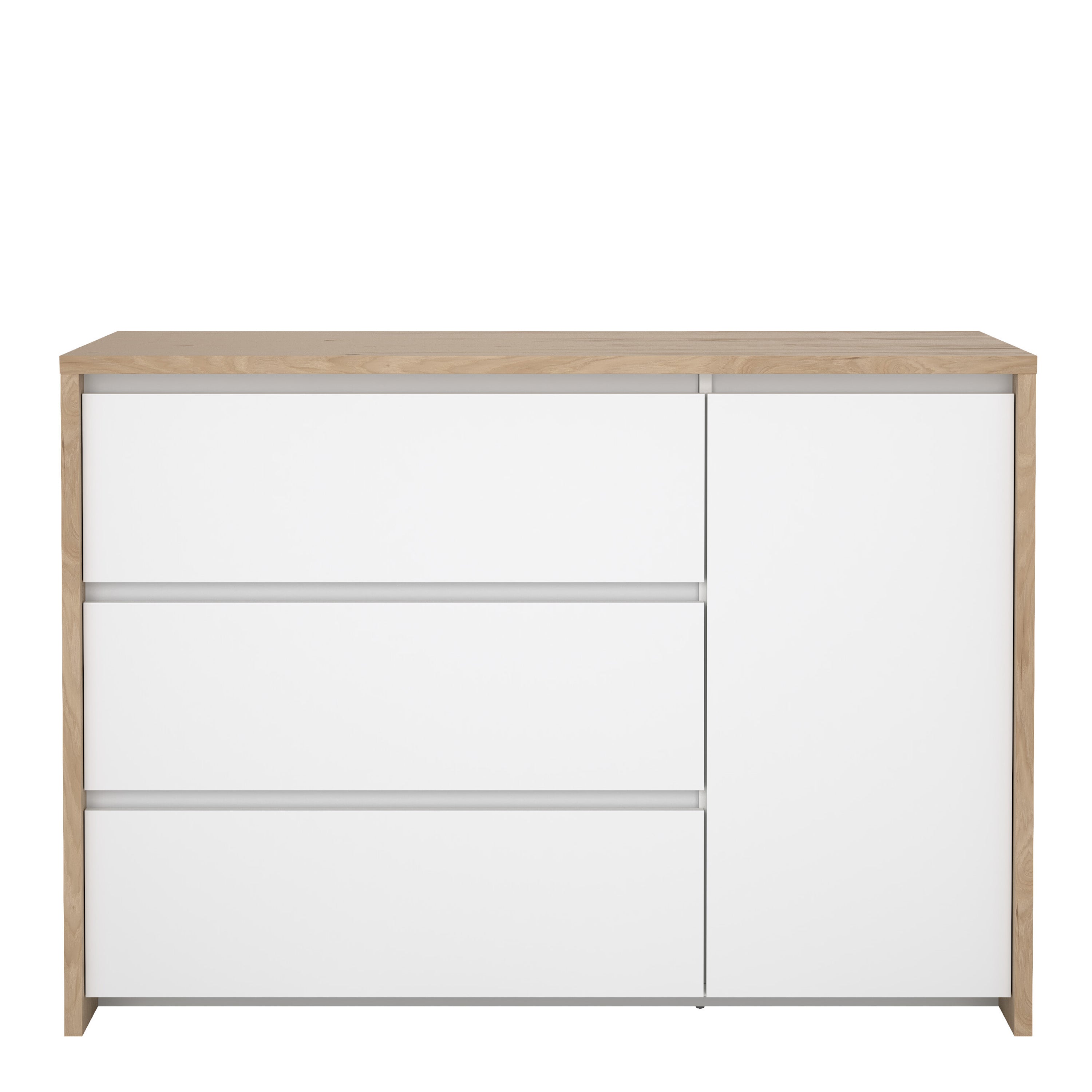 Next Sideboard with 1 door and 3 drawers Jackson Hickory White high gloss – FTG, view 2